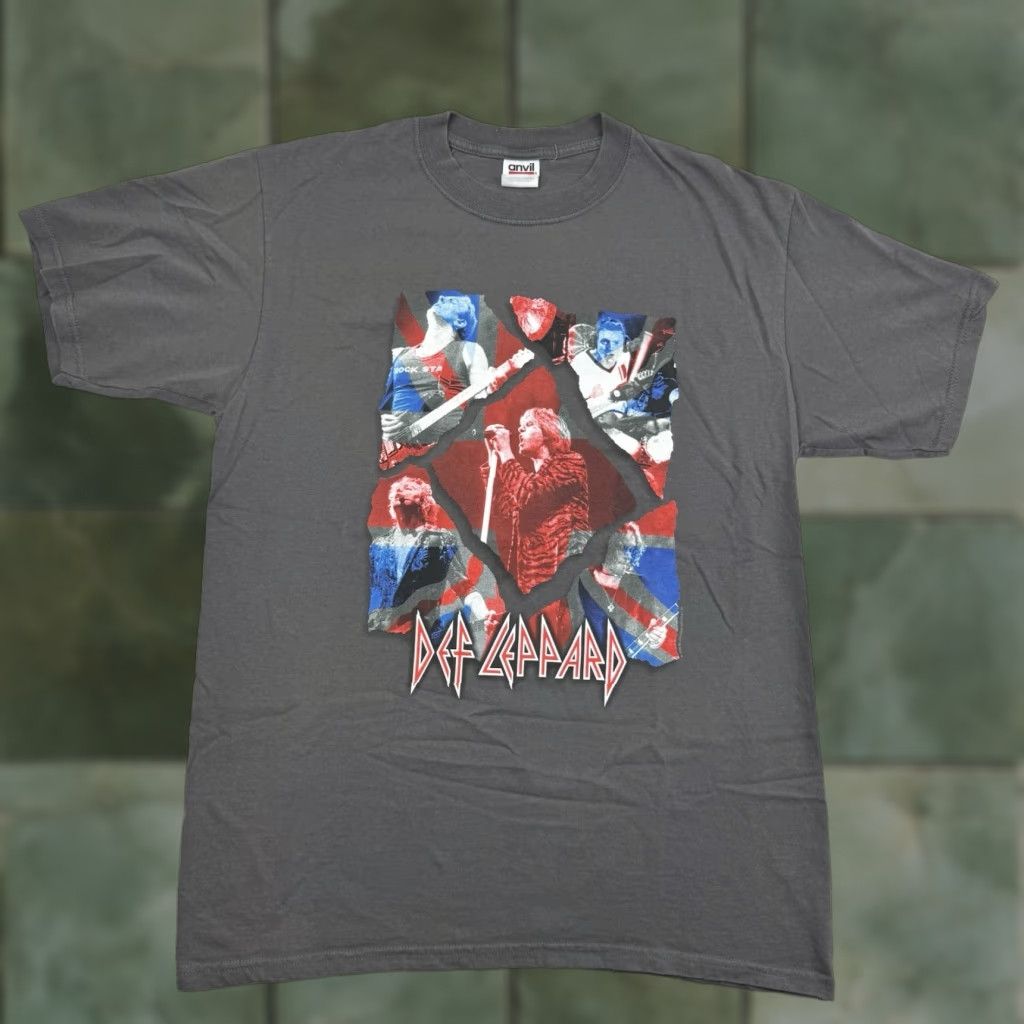 Anvil VINTAGE Def Leppard T Shirt Men Large Gray Graphic Band Tee 90s Rock N Roll Concert Tee Size US L / EU 52-54 / 3 - 1 Thumbnail