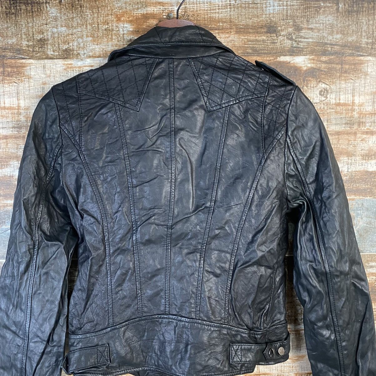 Genuine Leather DL Japan bikers vintage Black Leather Jacket #C1139 Size XS / US 0-2 / IT 36-38 - 14 Thumbnail
