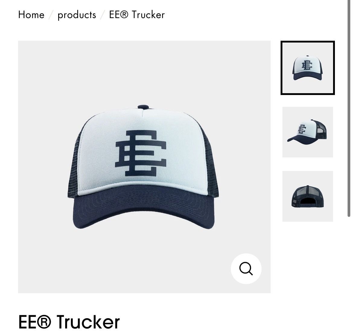 Eric Emanuel Eric Emanuel baby blue & navy EE trucker snapback hat Size ONE SIZE - 1 Thumbnail