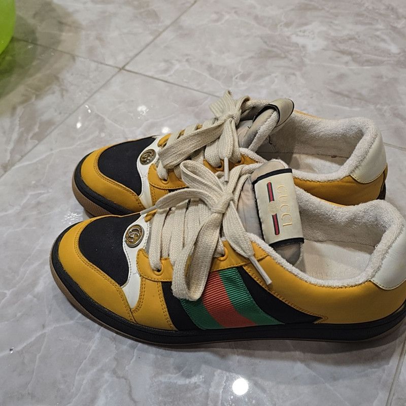 Gucci Gucci Screener Suede Sneakers in Yellow 0079 Size US 7.5 / EU 40-41 - 1 Thumbnail