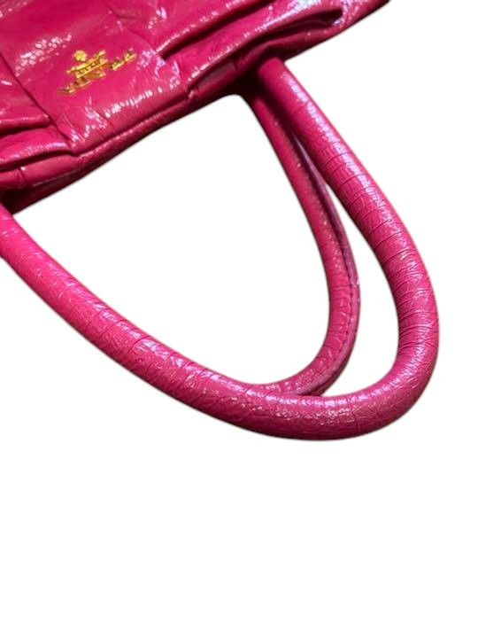 Prada Prada - Ribbon Pink Handbag Tote Leather Nappa Gold Hardware Size ONE SIZE - 3 Thumbnail