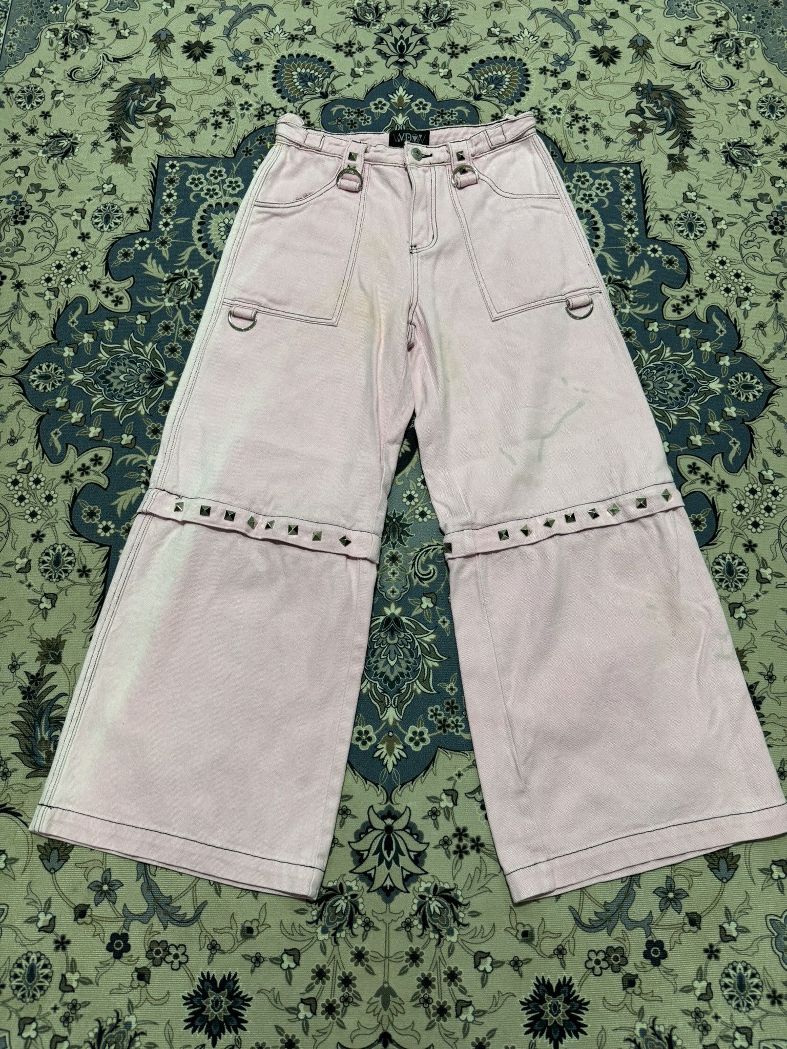 JNCO Widow Baggy Jeans JNCO Studded Wide Legs Sun Faded Size 30" / US 8 / IT 44 - 1 Thumbnail