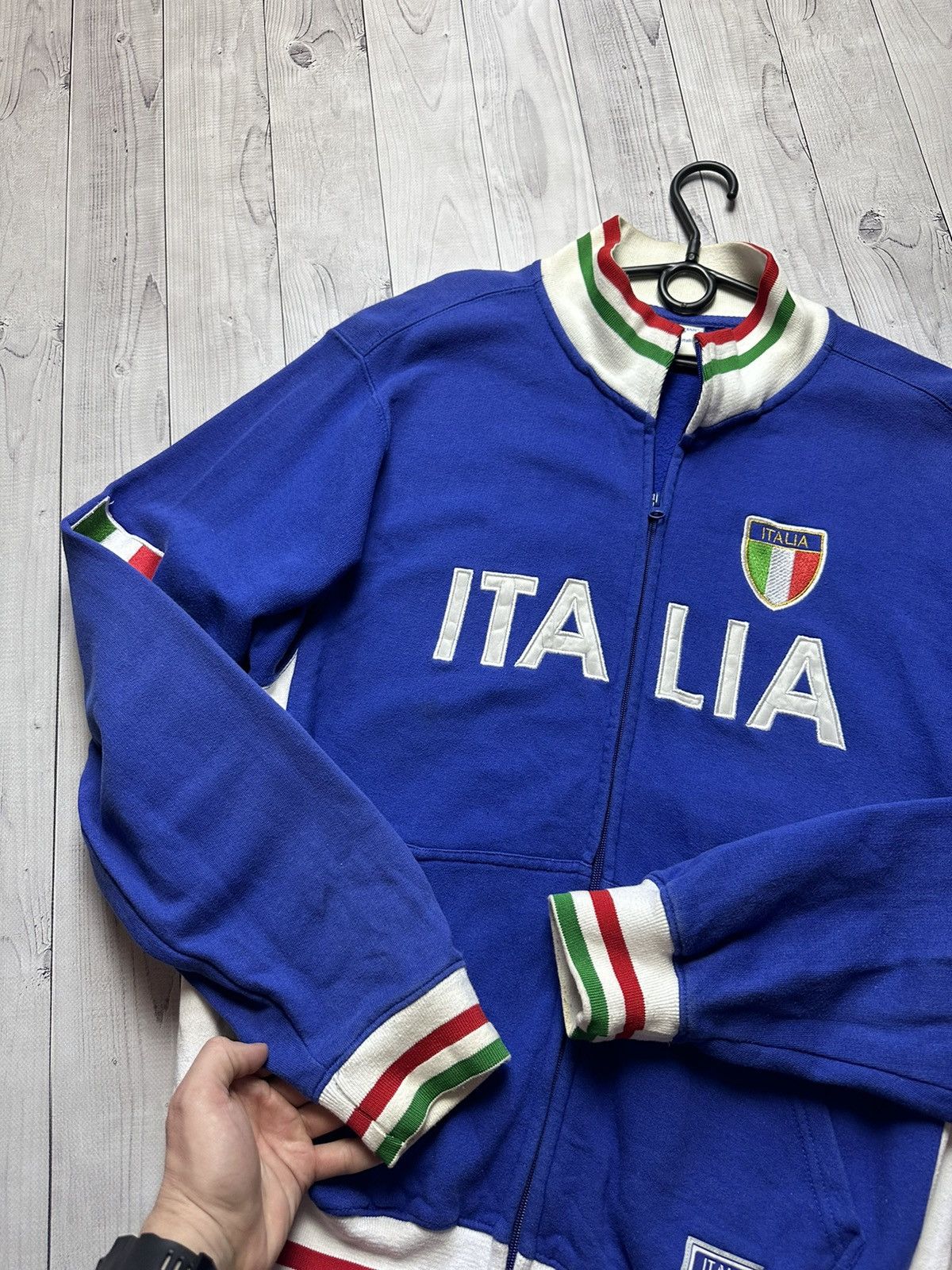 Vintage Italia jacket big logo blue size L hoodie Size US L / EU 52-54 / 3 - 4 Thumbnail