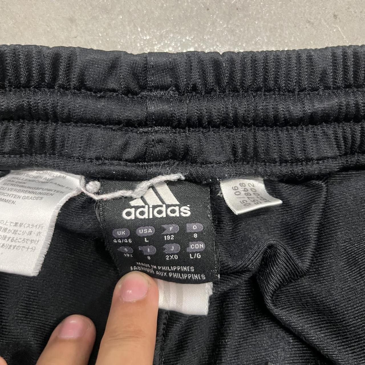 Adidas Vintage Y2K/2000s Adidas Black Storm Soccer Striped Trackpants with adjustable waistband and leg zippers! Size US 34 / EU 50 - 7 Thumbnail