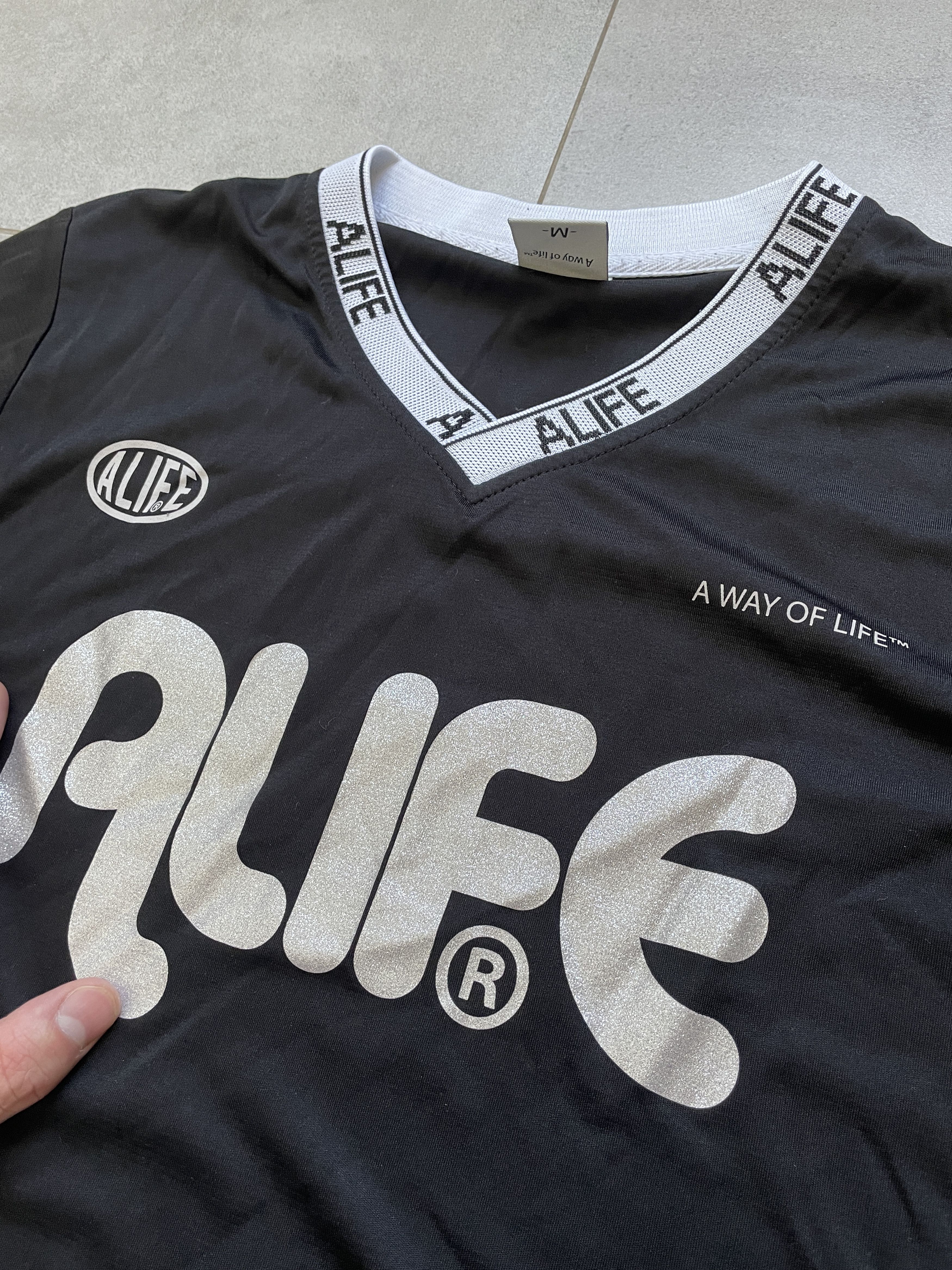 Alife ALIFE BLACK SILVER SHINY LONGSLEEVE BLOKECORE JERSEY Size US M / EU 48-50 / 2 - 2 Thumbnail