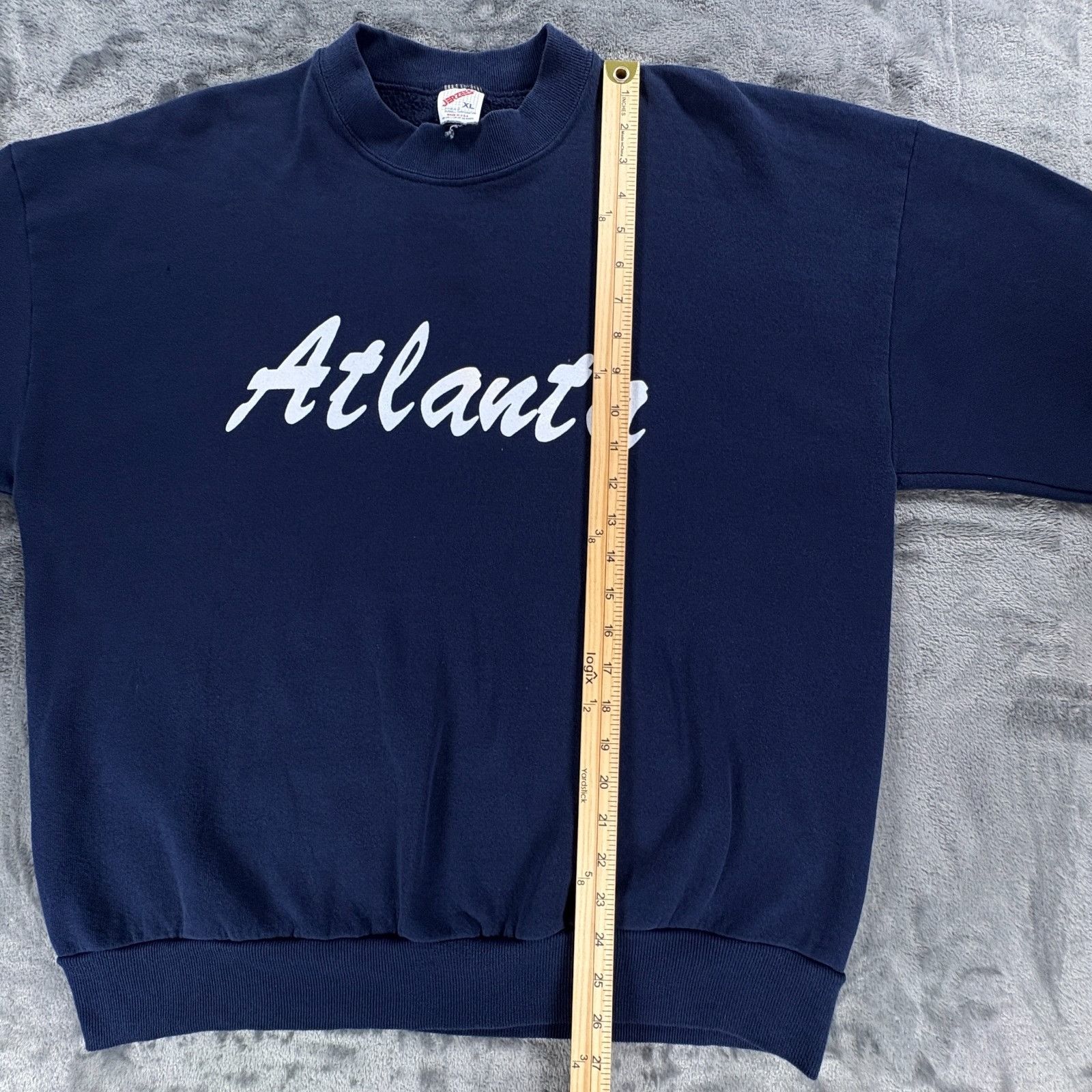 Jerzees Vintage 80s Jerzees Atlanta Sweatshirt XL Made in USA Navy C Size US XL / EU 56 / 4 - 8 Thumbnail
