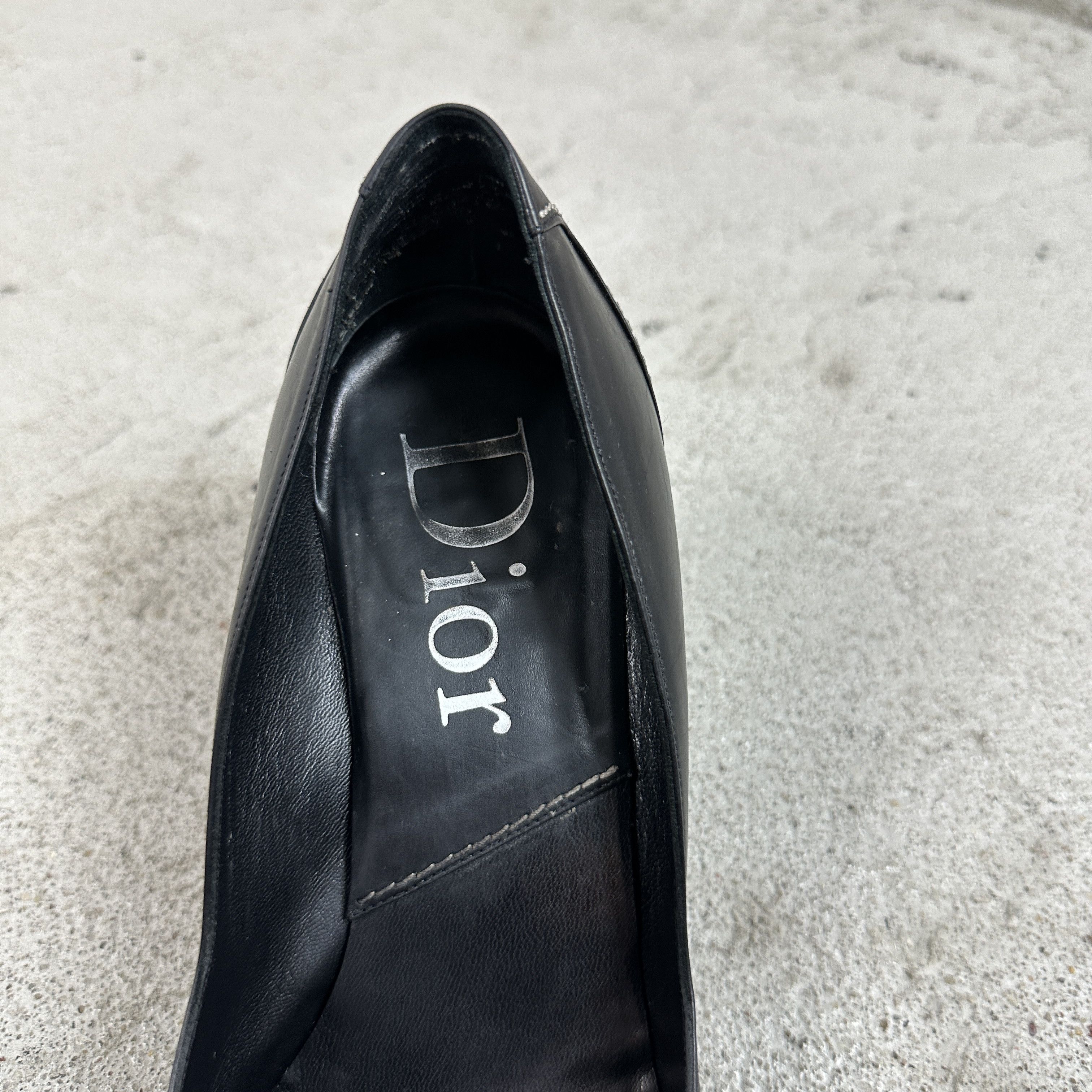 Dior × Vintage Vintage Leather 00s Old Money Christian Dior CD Logo Heels Size US 8 / IT 38 - 7 Thumbnail