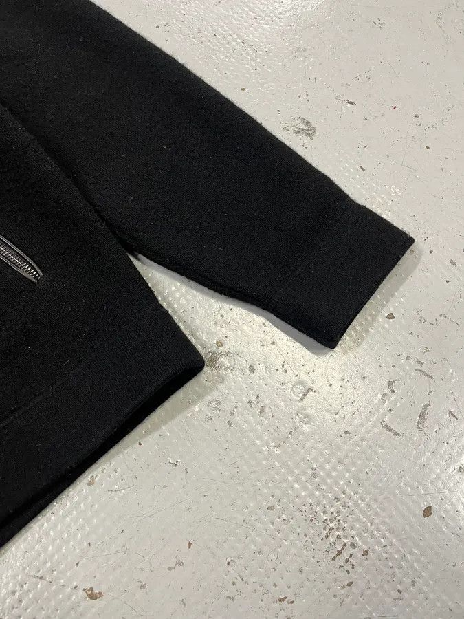 Prada 2000s Prada Wool & Leather Shoulder Black Zip-Up Sweater Size US M / EU 48-50 / 2 - 6 Thumbnail