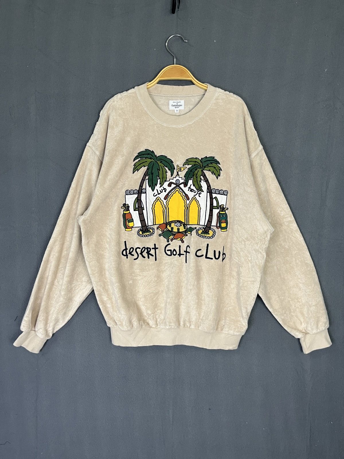 Jean Charles De Castelbajac × Vintage Castelbajac Embroidered Velvet AOP Backhit Sweatshirt Size US M / EU 48-50 / 2 - 1 Thumbnail