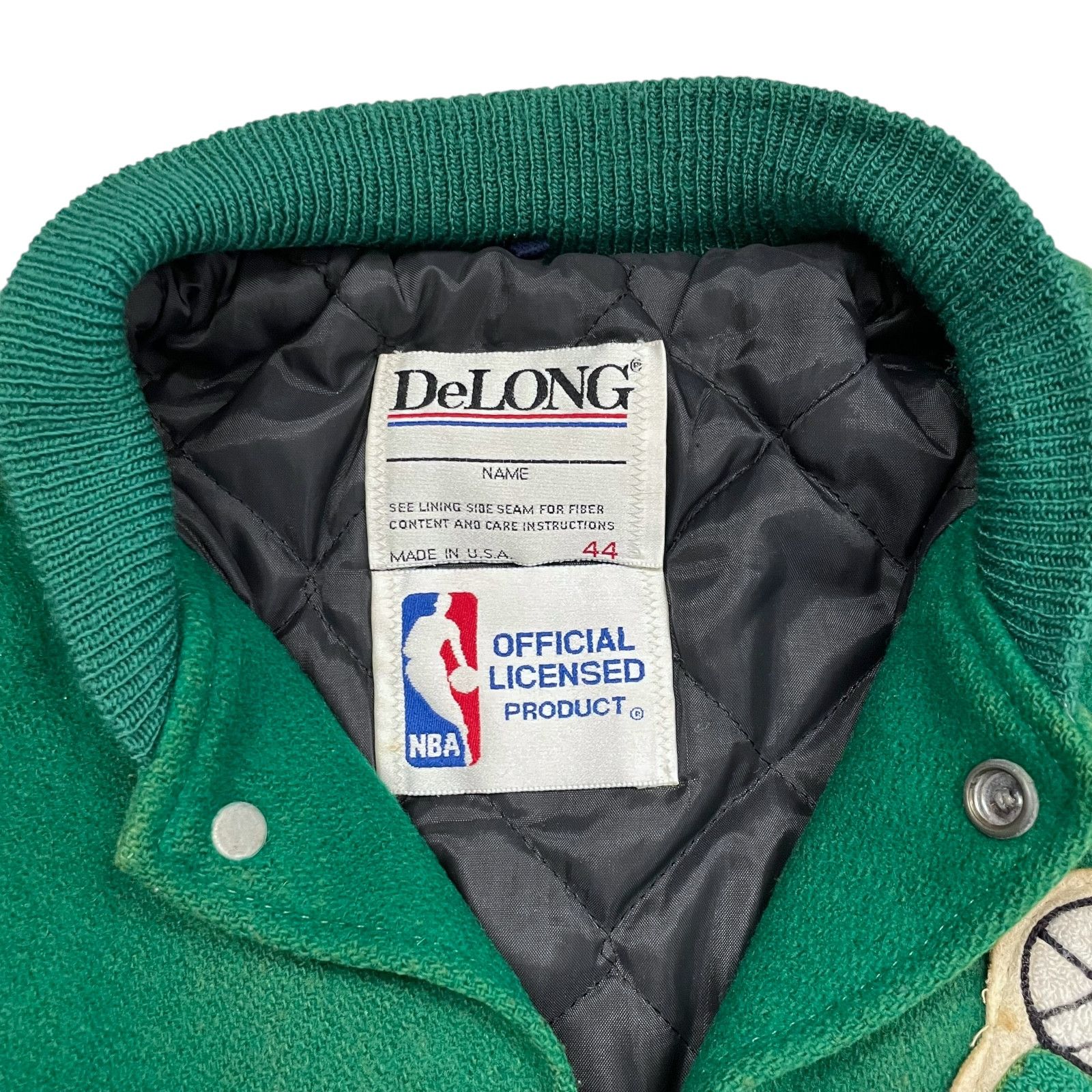 NBA VTG 90s BOSTON CELTICS DELONG VARSITY WOOL LEATHER JACKET 44 Size US L / EU 52-54 / 3 - 5 Thumbnail