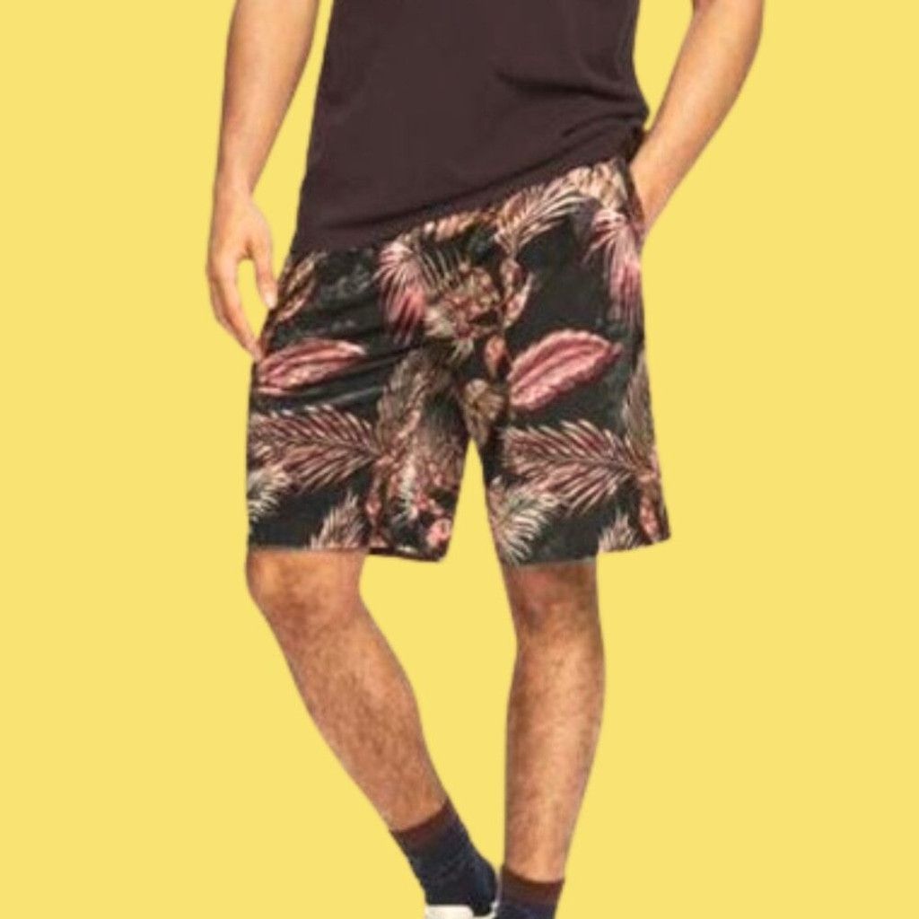 Scotch & Soda SCOTCH & SODA Men's Palm Print Velour Shorts - LARGE Size US 34 / EU 50 - 2 Thumbnail