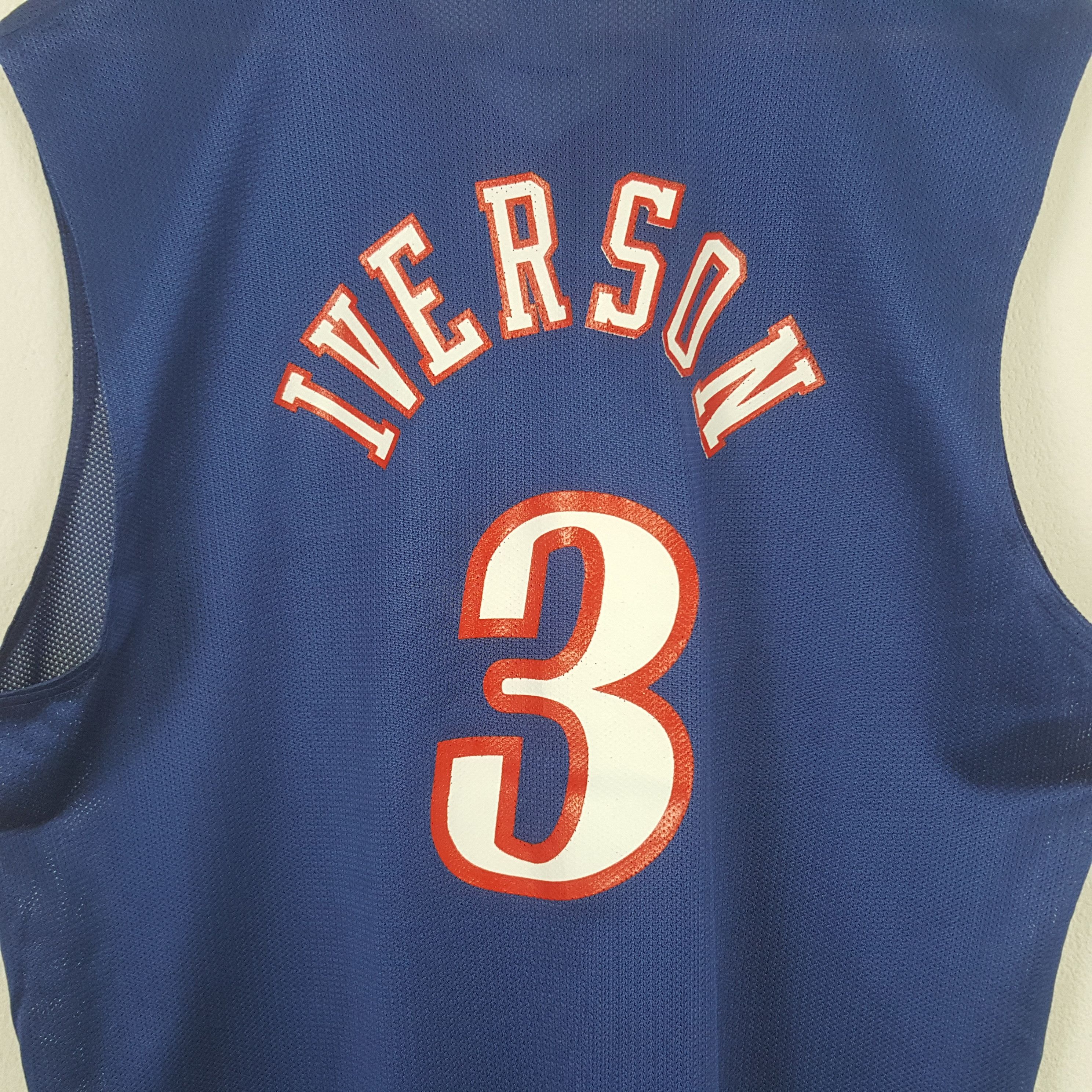 NBA Vintage Champion Sixers Allen Iverson Basketball Jersey RR5 Size US L / EU 52-54 / 3 - 4 Thumbnail