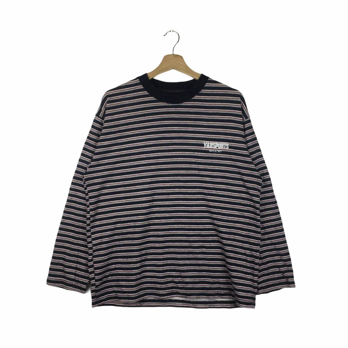 Vans Vtg VANS SPORTS Off The Wall Skateboard Striped Sweatshirt Size US M / EU 48-50 / 2 - 1 Thumbnail