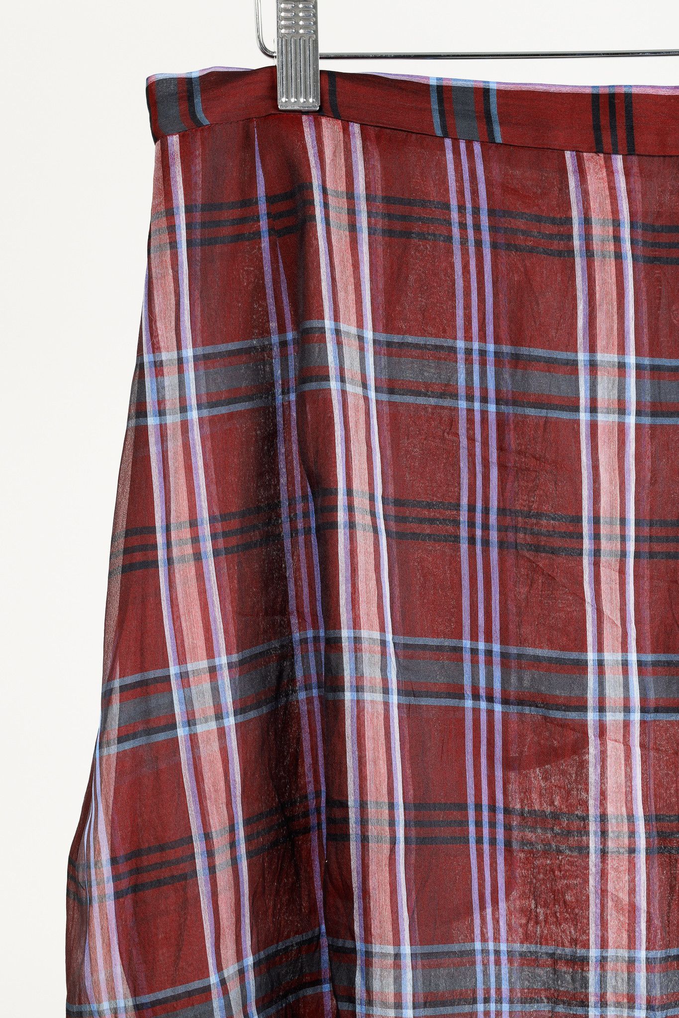 Dries Van Noten Dries Van Noten SS/13 Runway Silk Tartan Draped Midi Skirt Size 28" / US 6 / IT 42 - 5 Thumbnail