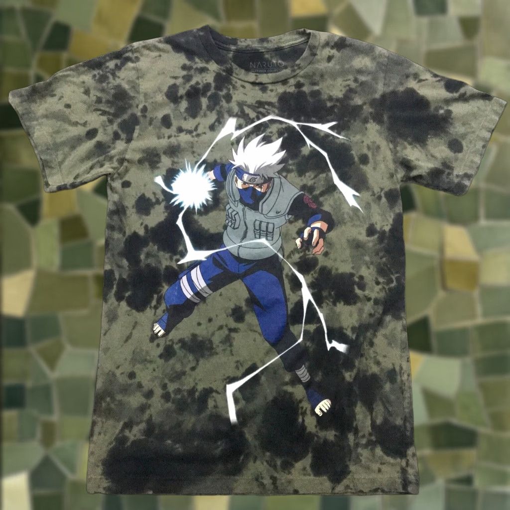 Vintage VINTAGE Naruto Kakashi Hatake Shirt Marvel Logo Short Sleeve Crew Neck Adult Extra Small Green Tie-Dye Graphic Print 90s Theme Mens Size US M / EU 48-50 / 2 - 1 Thumbnail