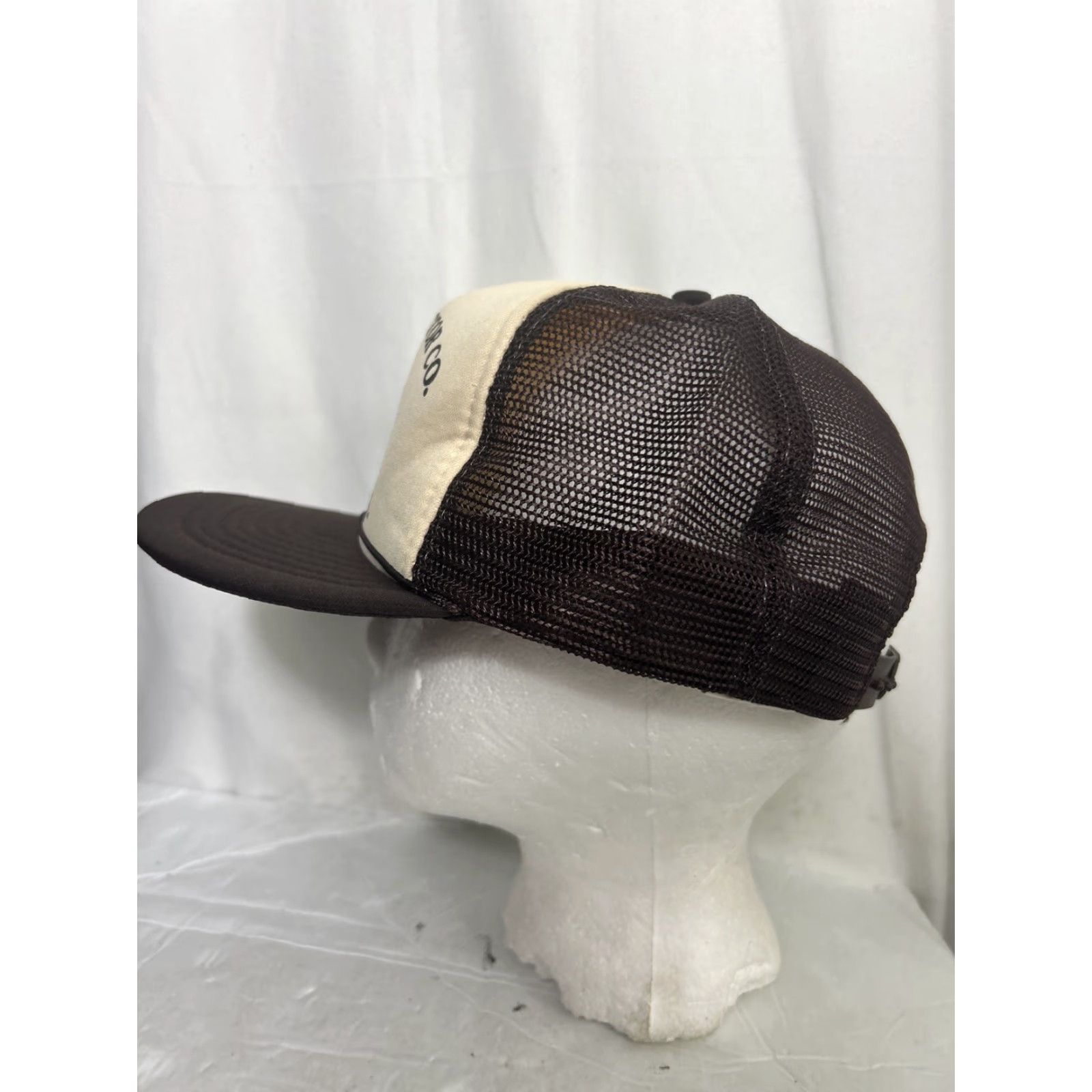 Vintage Otto Trucker Hat Merced CA Tractor Co. Brown Beige Size ONE SIZE - 6 Thumbnail