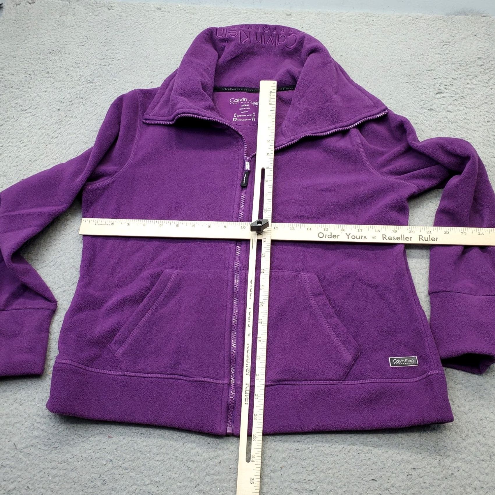 Calvin Klein Calvin Klein Womens Jacket M Purple Quick-Dry Full Zip Fleece Breathable Outdoor Casual Plain Jacket Size M / US 6-8 / IT 42-44 - 3 Thumbnail