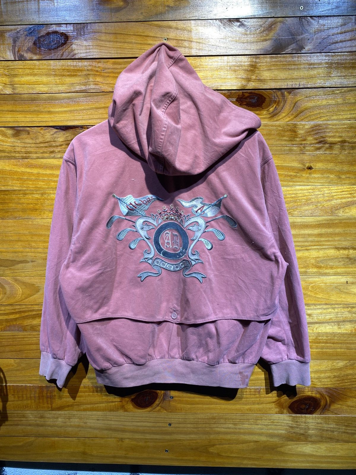 Japanese Brand Vintage Adabar Golf Pink Hooded Jacket – Retro Sportswear Size L / US 10 / IT 46 - 3 Thumbnail