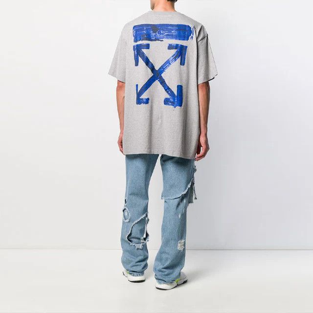 Off-White Grey Acrylic Arrows Logo Oversized T-Shirt Size US M / EU 48-50 / 2 - 4 Thumbnail