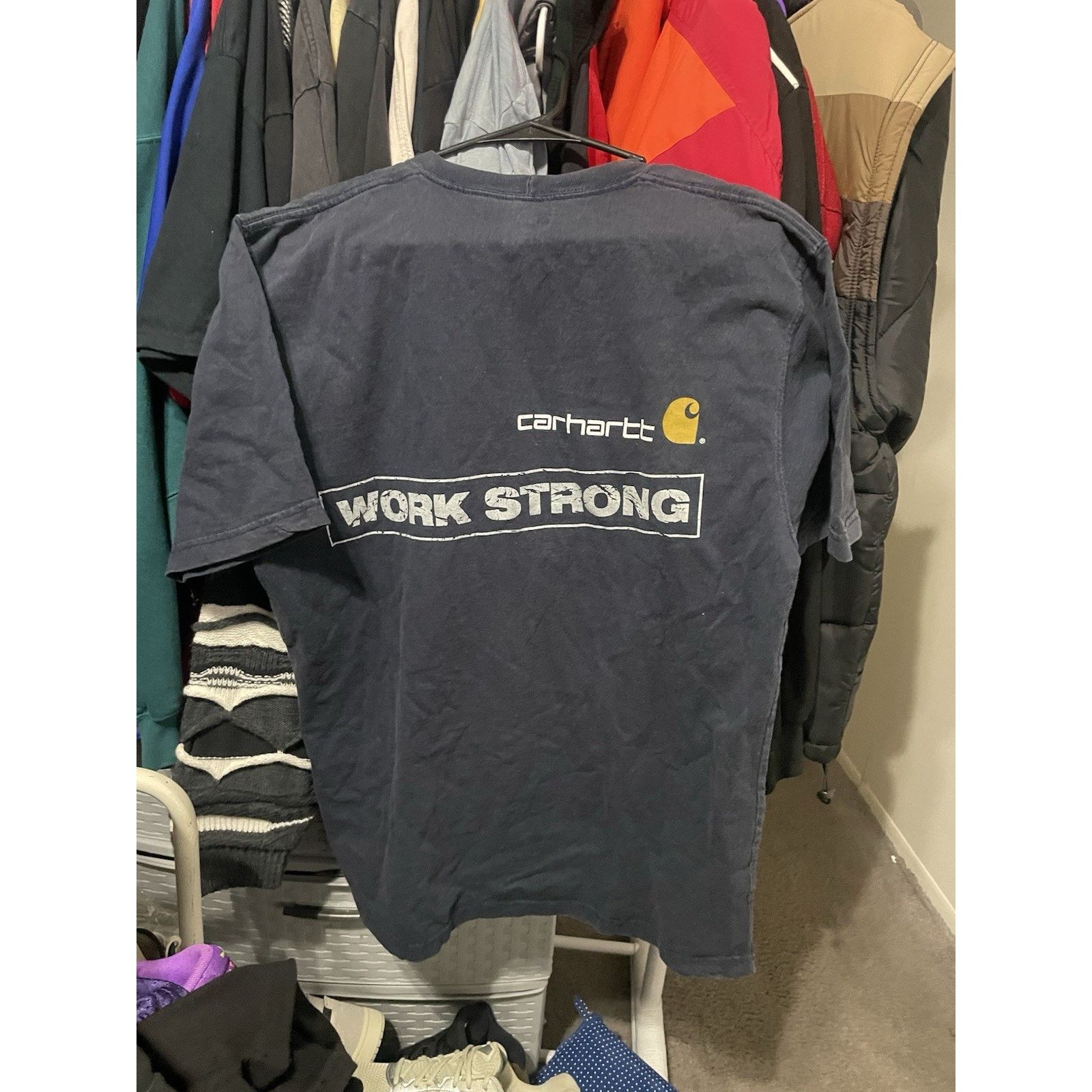 Carhartt Size M-Carhartt Work Hard Backhit streetwear Vintage t-shirt Size US M / EU 48-50 / 2 - 2 Thumbnail