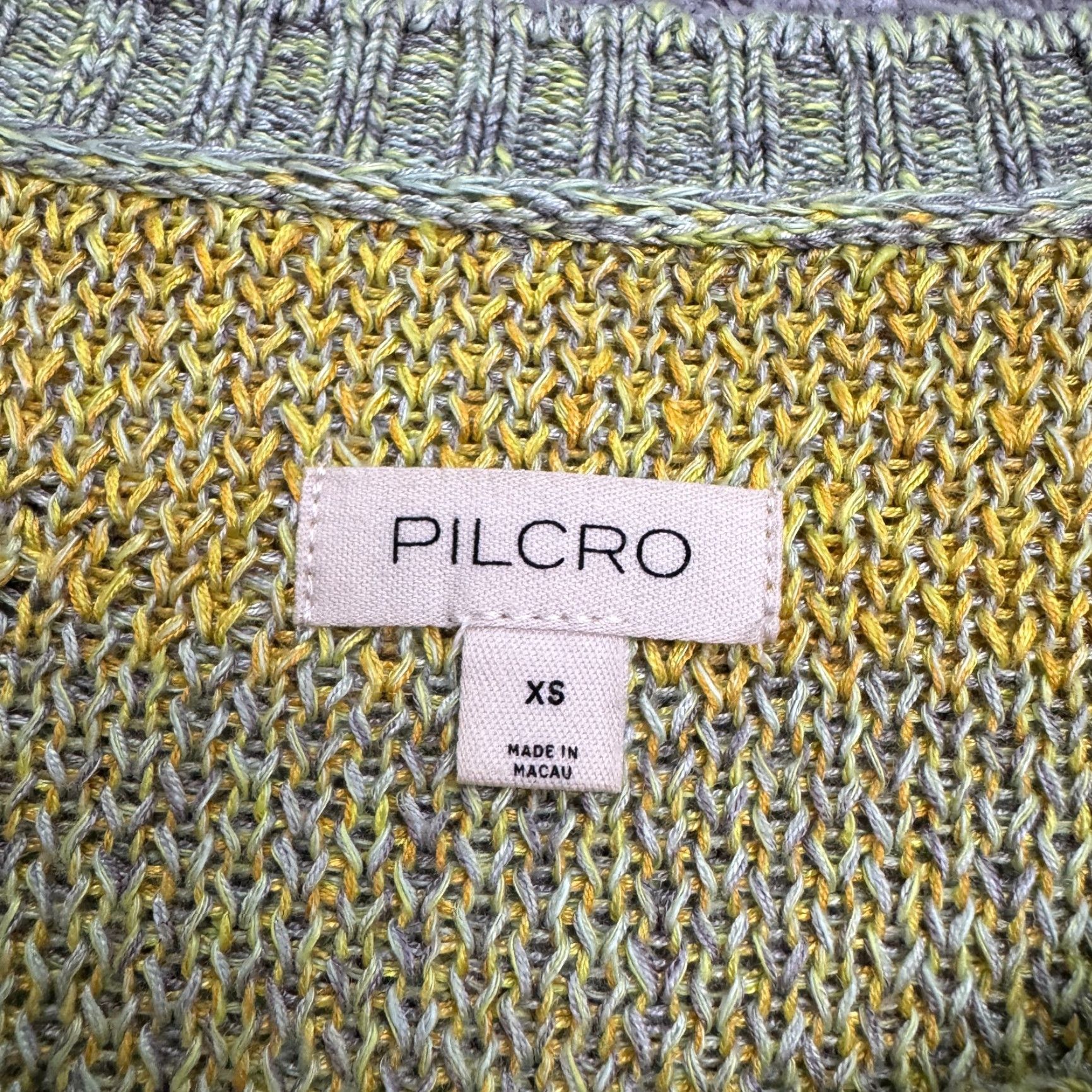 Vintage VINTAGE Pilcro Distressed Linen Cropped Pullover Sweater Womens XS Yellow Gray Striped Size XS / US 0-2 / IT 36-38 - 5 Thumbnail