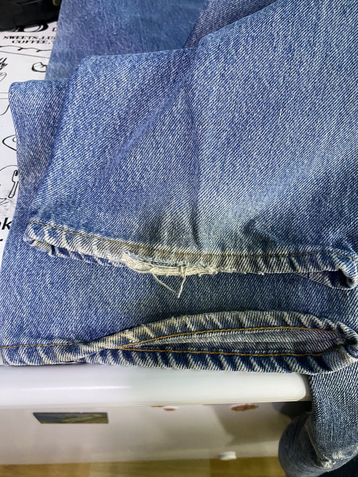 Levi's Vintage 70s 1501-0117 single R denim W35 distressed Size US 35 - 10 Thumbnail