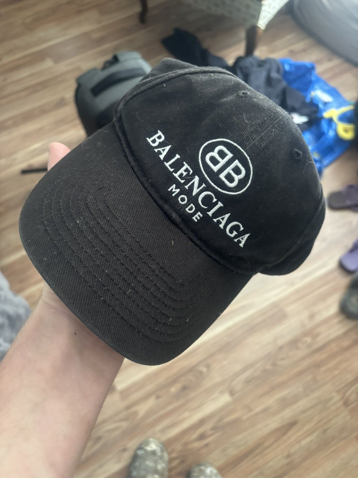 Baseball Cap Balenciaga Double B Logo BALENCIAGA BB Distressed