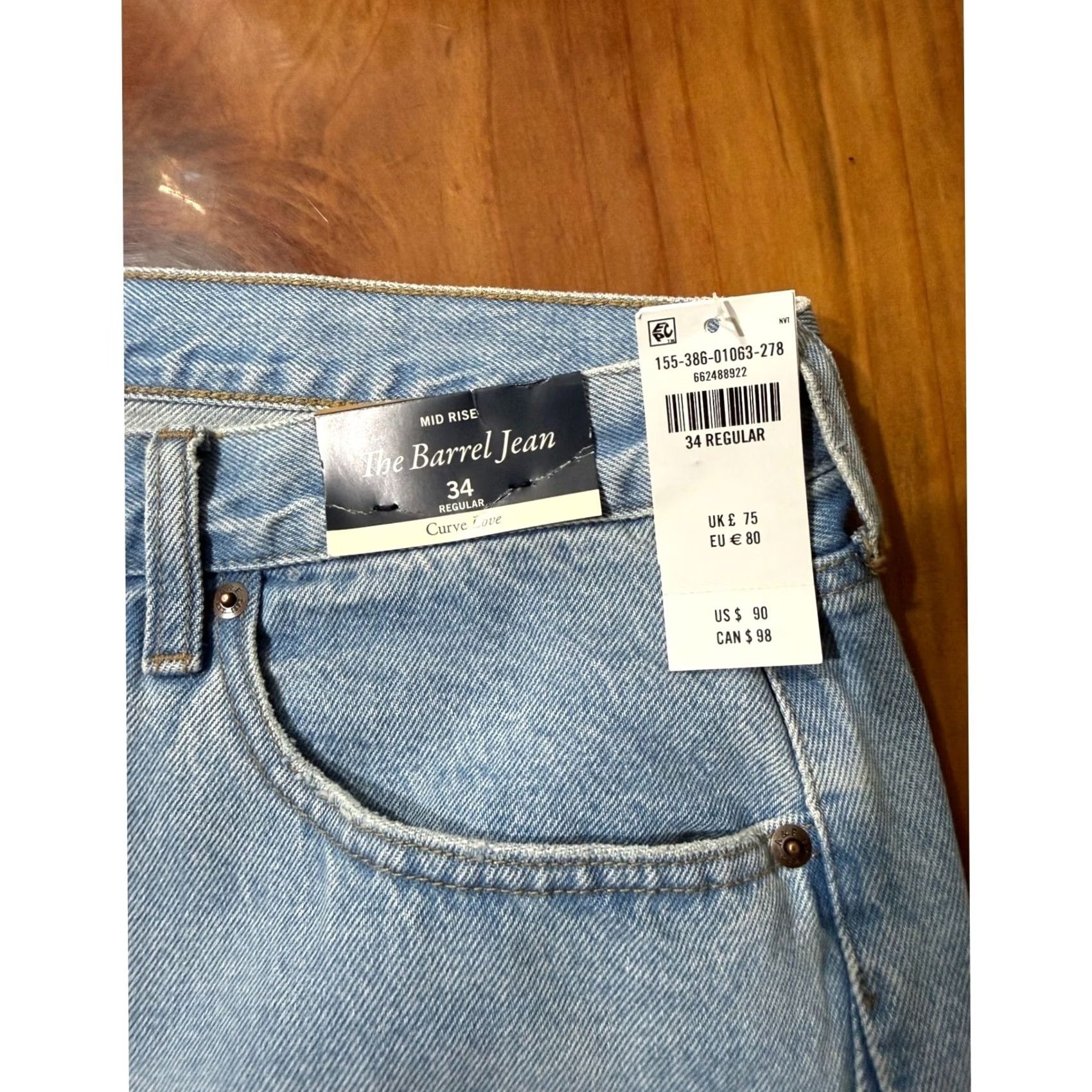 Abercrombie & Fitch Abercrombie & Fitch Barrel Jeans Womens 34 Mid Rise Curve Lover Regular XX21 Size 24" / US 00 / IT 34 - 3 Thumbnail