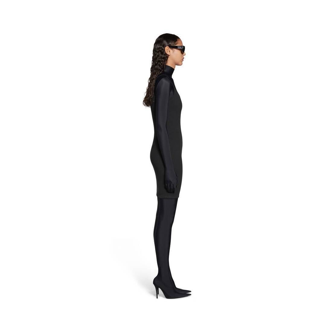 Balenciaga o1bcso1str1124 Outside Loop Strap Mini Dress in Washed Black Size L / US 10 / IT 46 - 4 Thumbnail