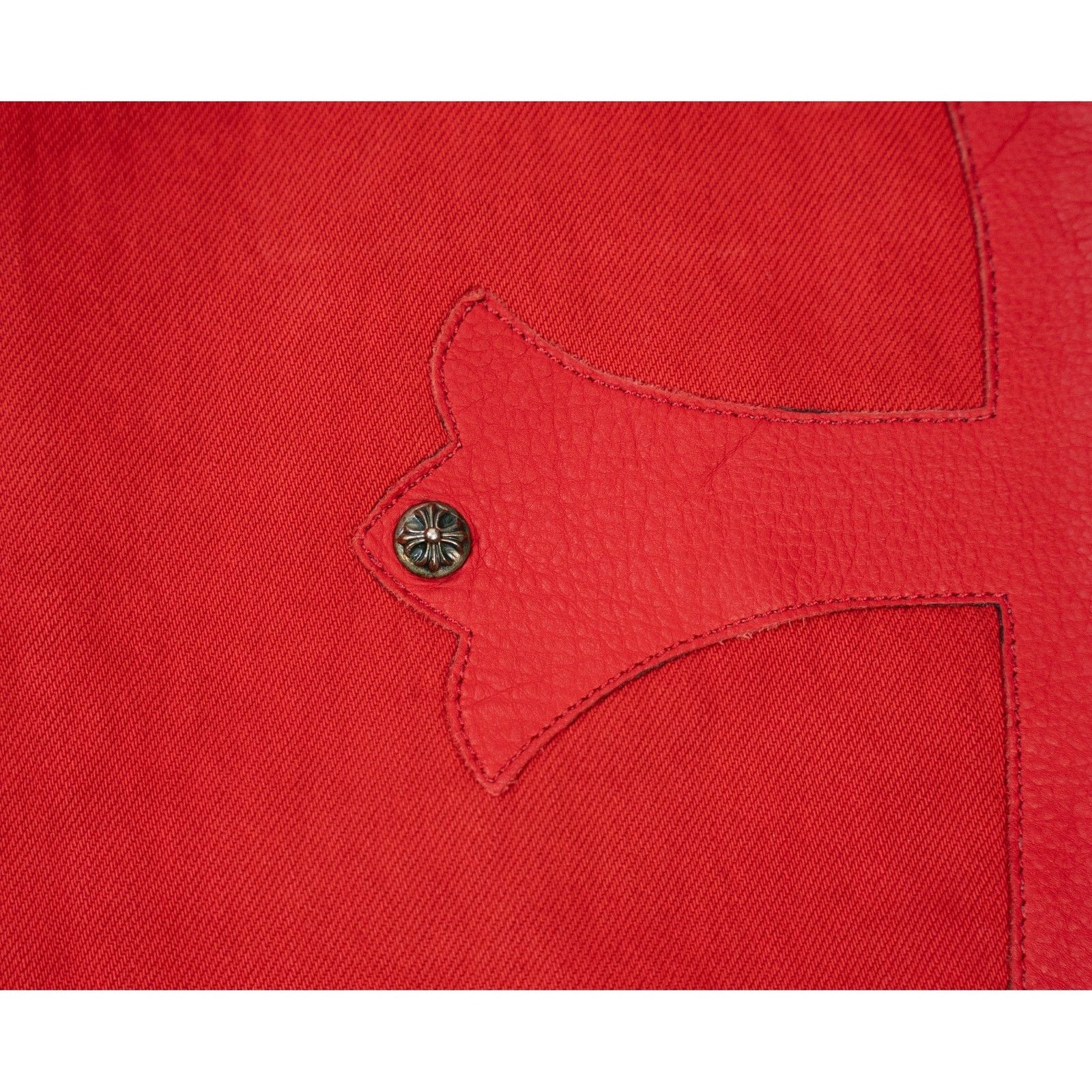 Chrome Hearts Red Denim Paris Exclusive 'Red Crosses' Size US 33 - 12 Thumbnail
