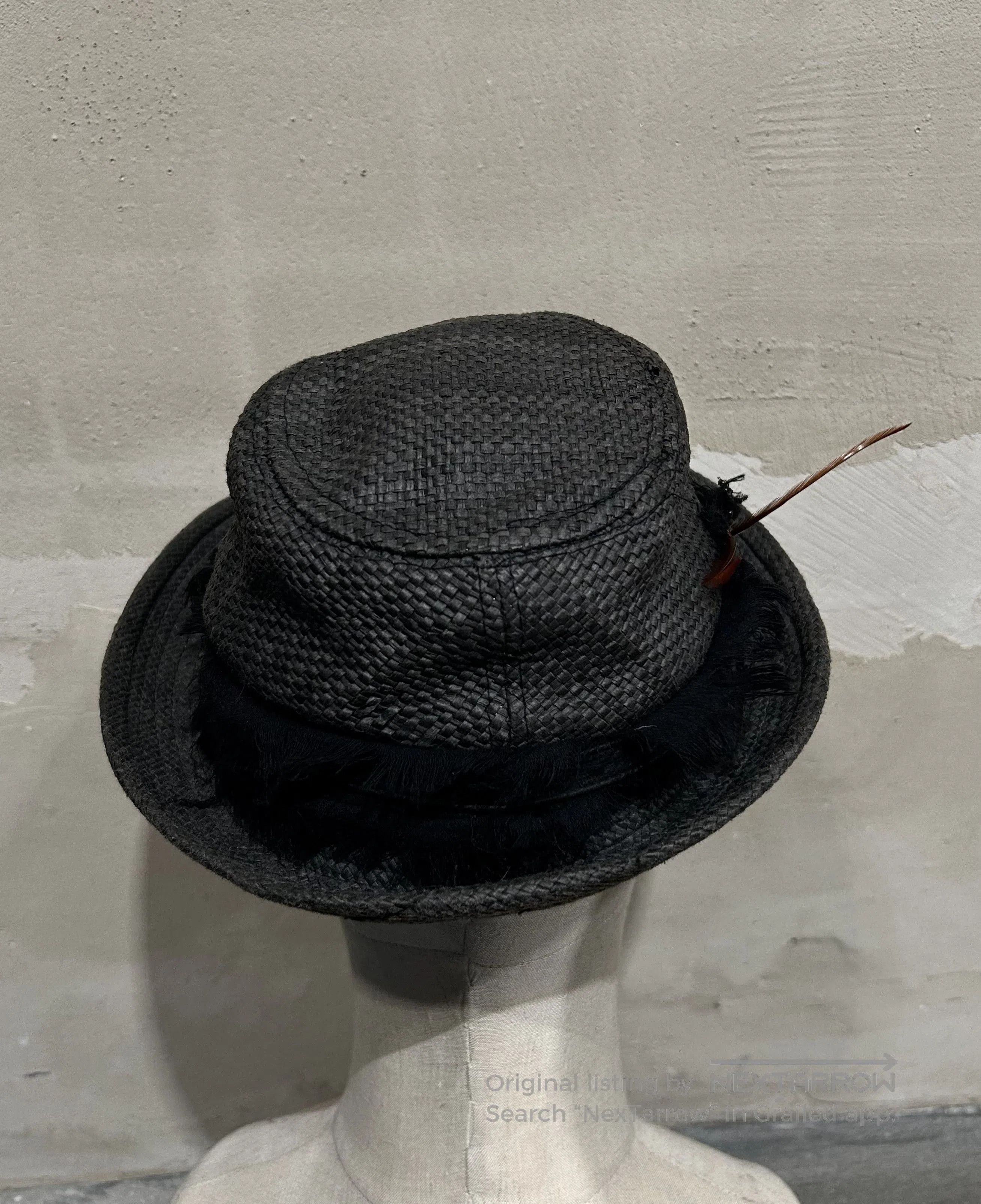 14th Addiction 14th Addiction Early Woven Feather Hat. Size ONE SIZE - 3 Thumbnail