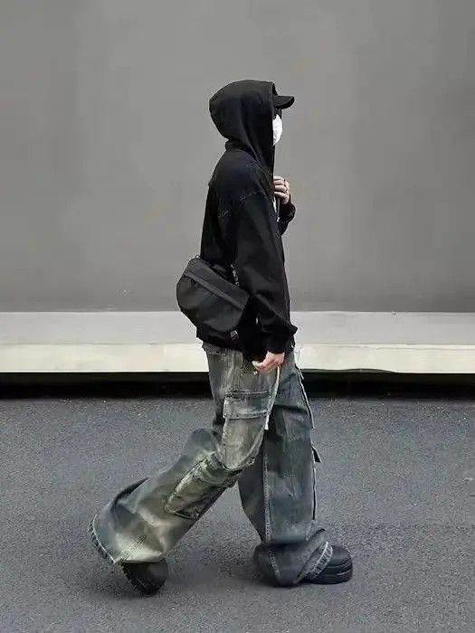 Japanese Brand Baggy Cargo Denim Jeans Size US 32 / EU 48 - 2 Thumbnail