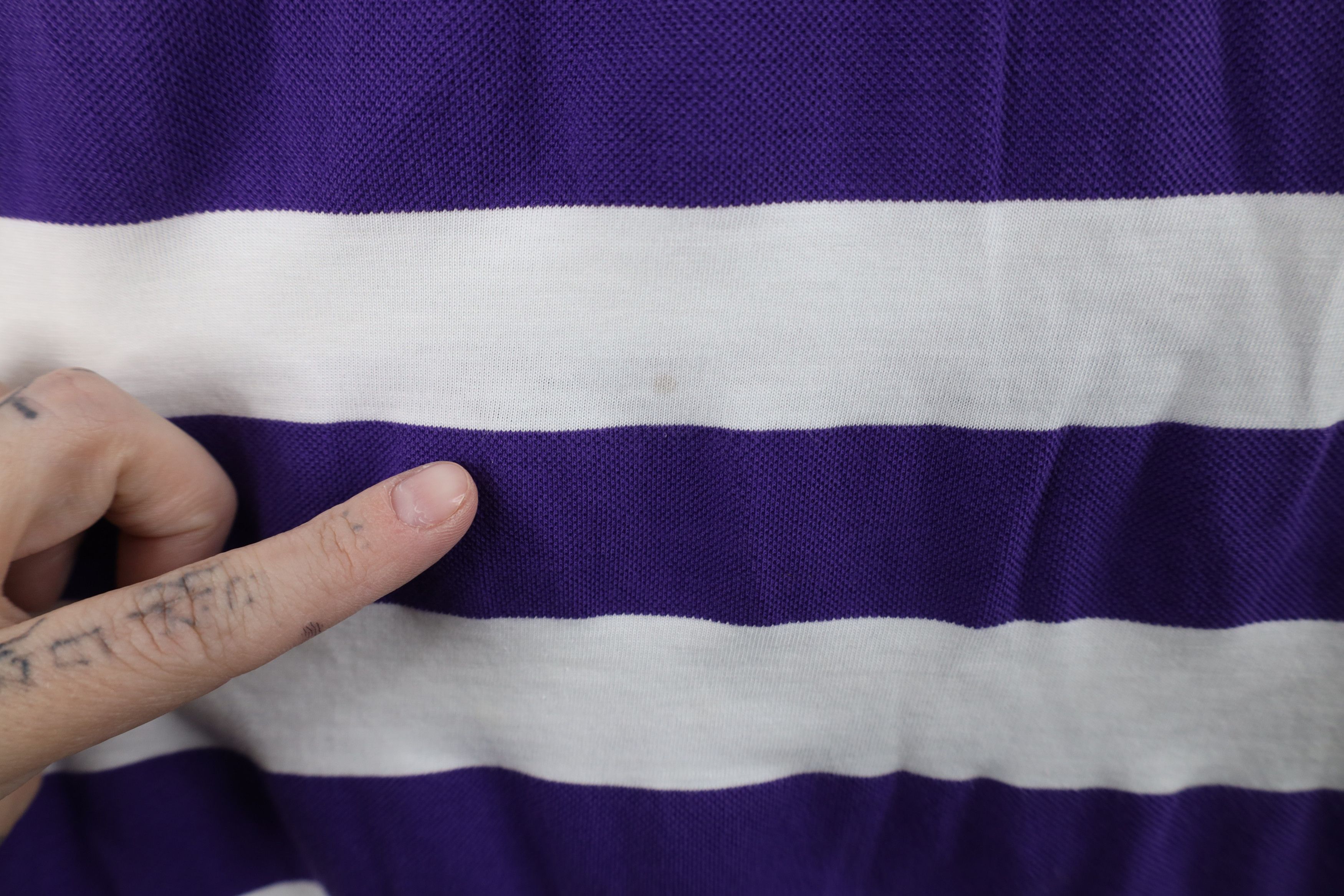 Hugo Boss Hugo Boss Color Block Knit Collared Polo Shirt Purple White Size US L / EU 52-54 / 3 - 6 Thumbnail