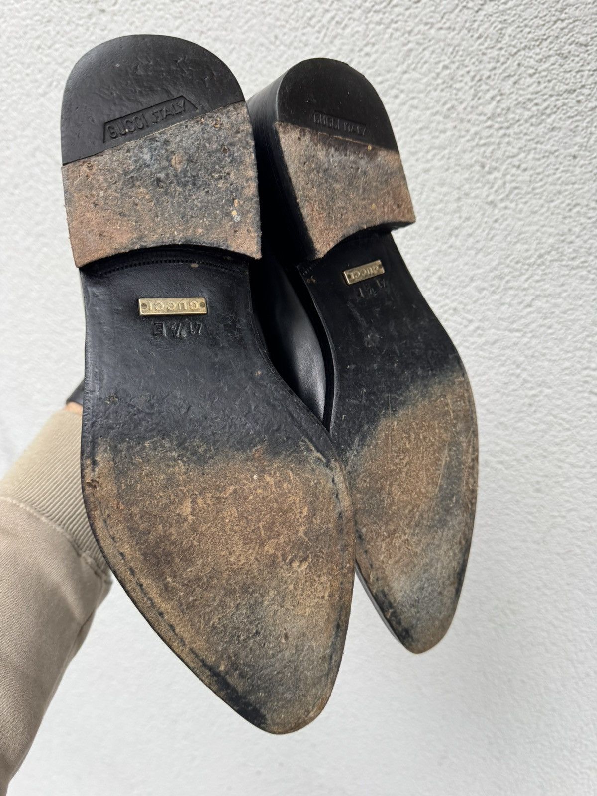Gucci Gucci Vintage Derby Leather Black Shoes size 41.5 Size US 8 / EU 41 - 11 Thumbnail