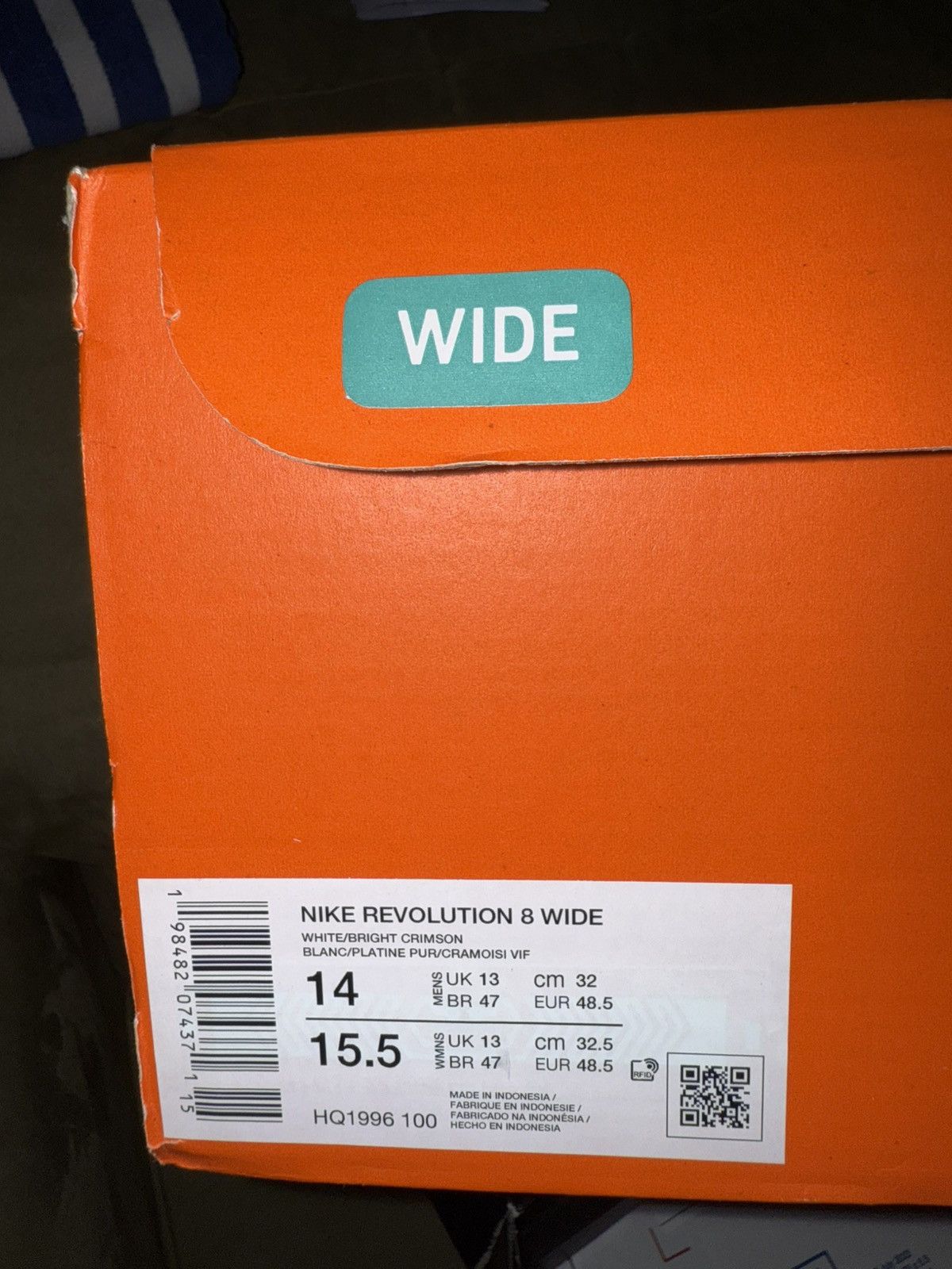 Nike Nike Revolution 8 Wide sz14 New in OG Box! White/Crimson Red Size US 14 / EU 47 - 4 Thumbnail