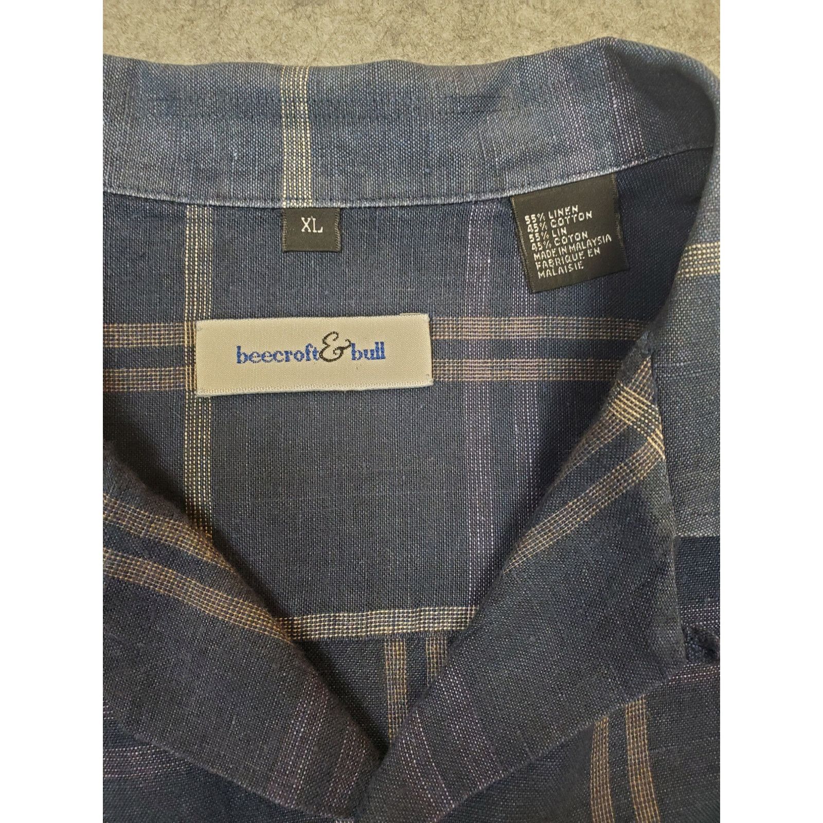 Other Men's XL Blue Linen/Cotton Short Sleeve Shirt Size US XL / EU 56 / 4 - 3 Thumbnail