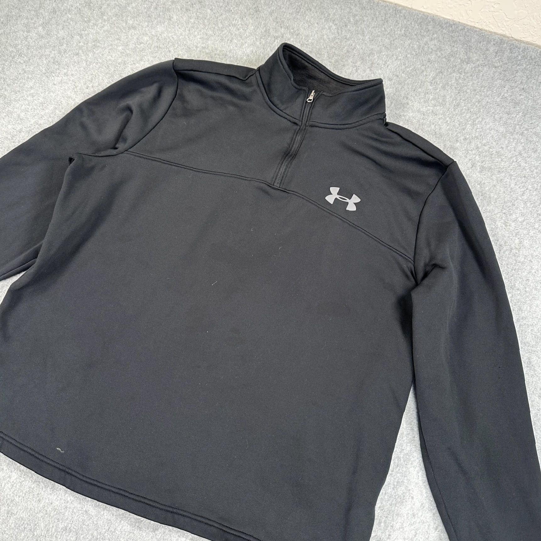 Under Armour Under Armour Pullover Mens Large Black Thermal Fleece Lined 1/4 Zip Sweatshirt Size US L / EU 52-54 / 3 - 2 Thumbnail