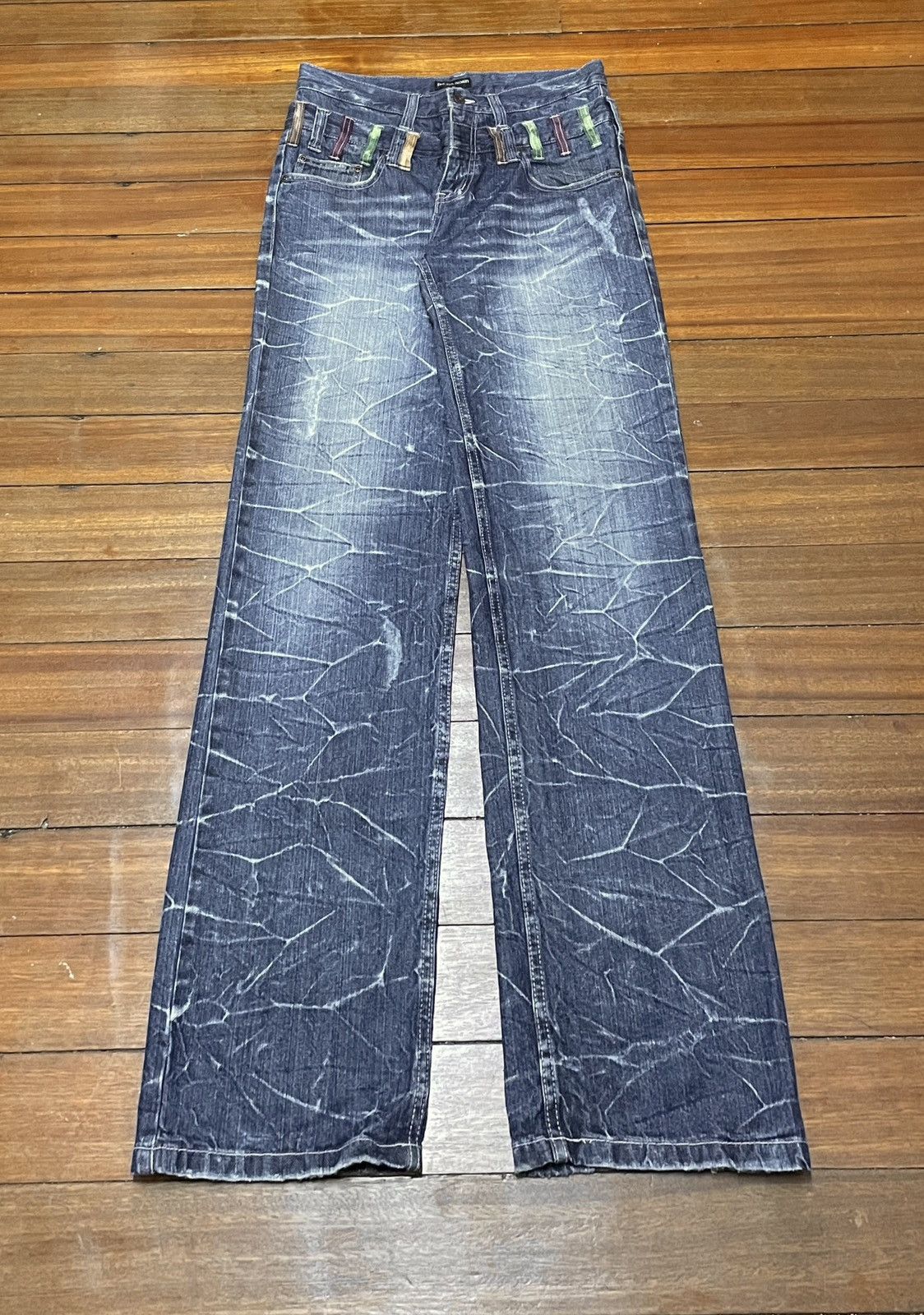 14th Addiction × Japanese Brand × Le Grande Bleu (L.G.B.) Rare Design Vintage Brand Nylaus Double Waist Jeans 2000s Size US 33 - 1 Thumbnail