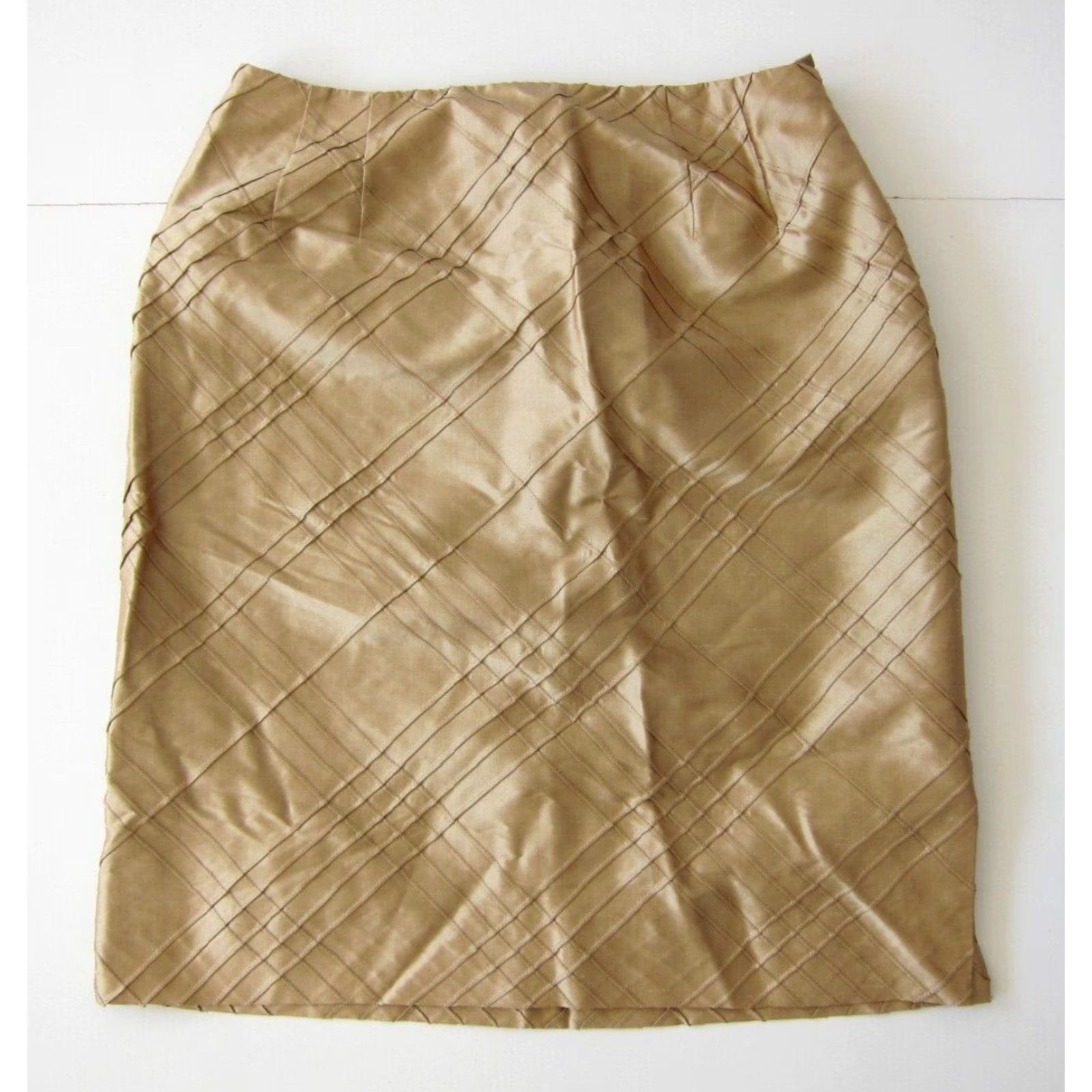 Talbots Talbots Skirt 6P 100% Silk Brown Knee Length Pencil Office Women Petite Brown Stitched Straight 6P Mens? Size 28" / US 6 / IT 42 - 2 Thumbnail