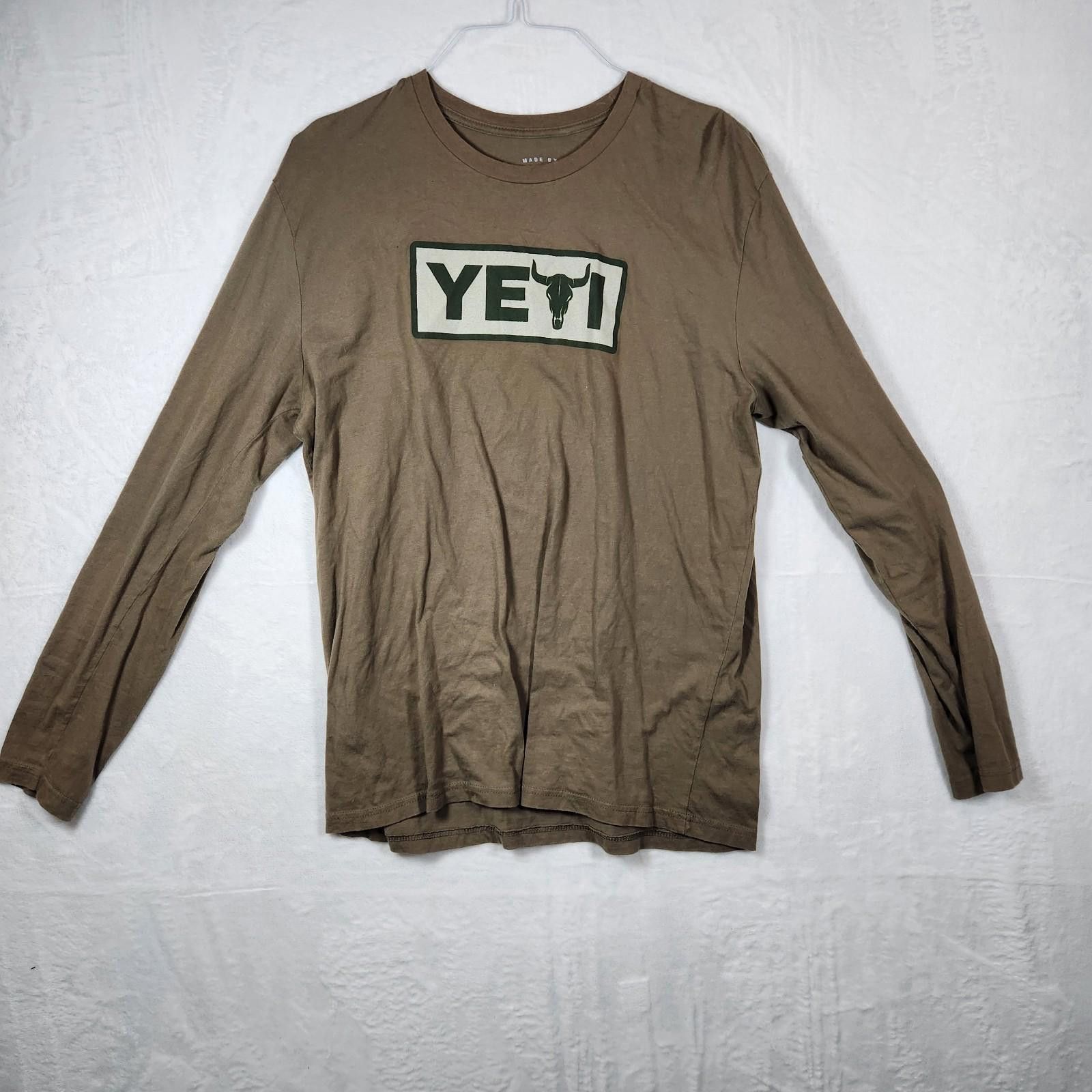 Yeti Yeti Long Sleeve Logo Tshirt Brown Size XL Size US XL / EU 56 / 4 - 1 Thumbnail