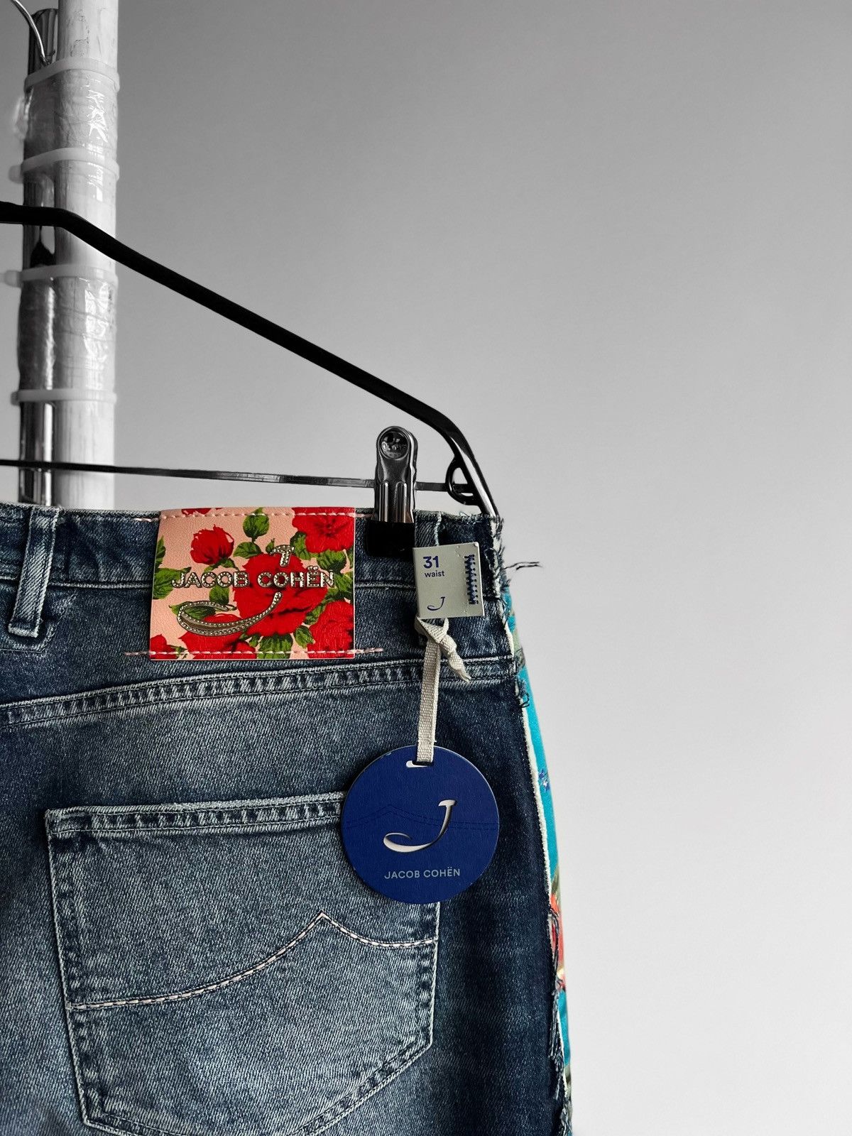 Jacob Cohen Jacob Cohen NWT Womens Blue Premium Karen Floral Jeans Size 34" / US 12 / IT 48 - 4 Thumbnail
