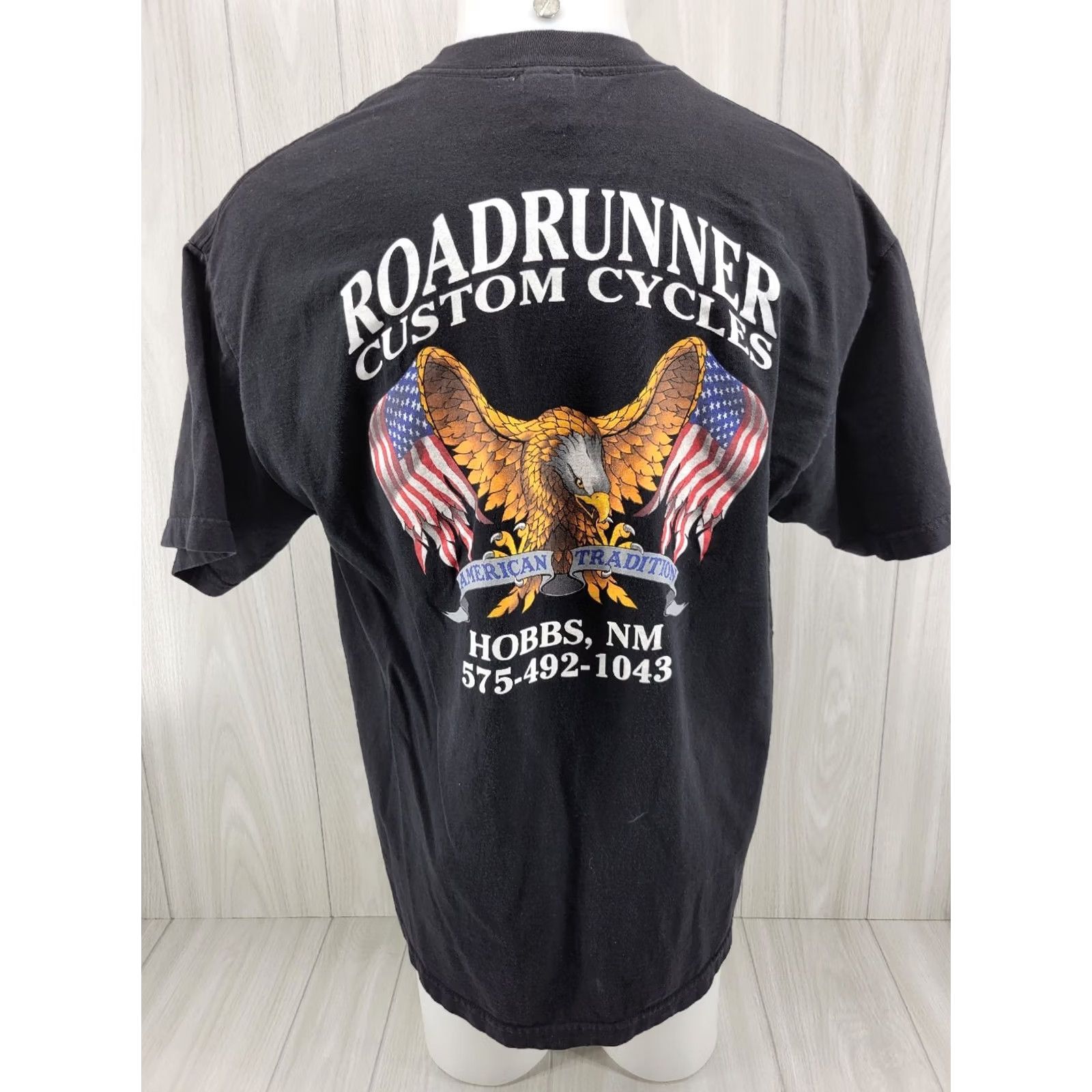 Vintage VINTAGE Roadrunner Custom Cycles Hobbs NM Mens Shirt Size XL Wolf Pack Shirt Size US XL / EU 56 / 4 - 6 Thumbnail
