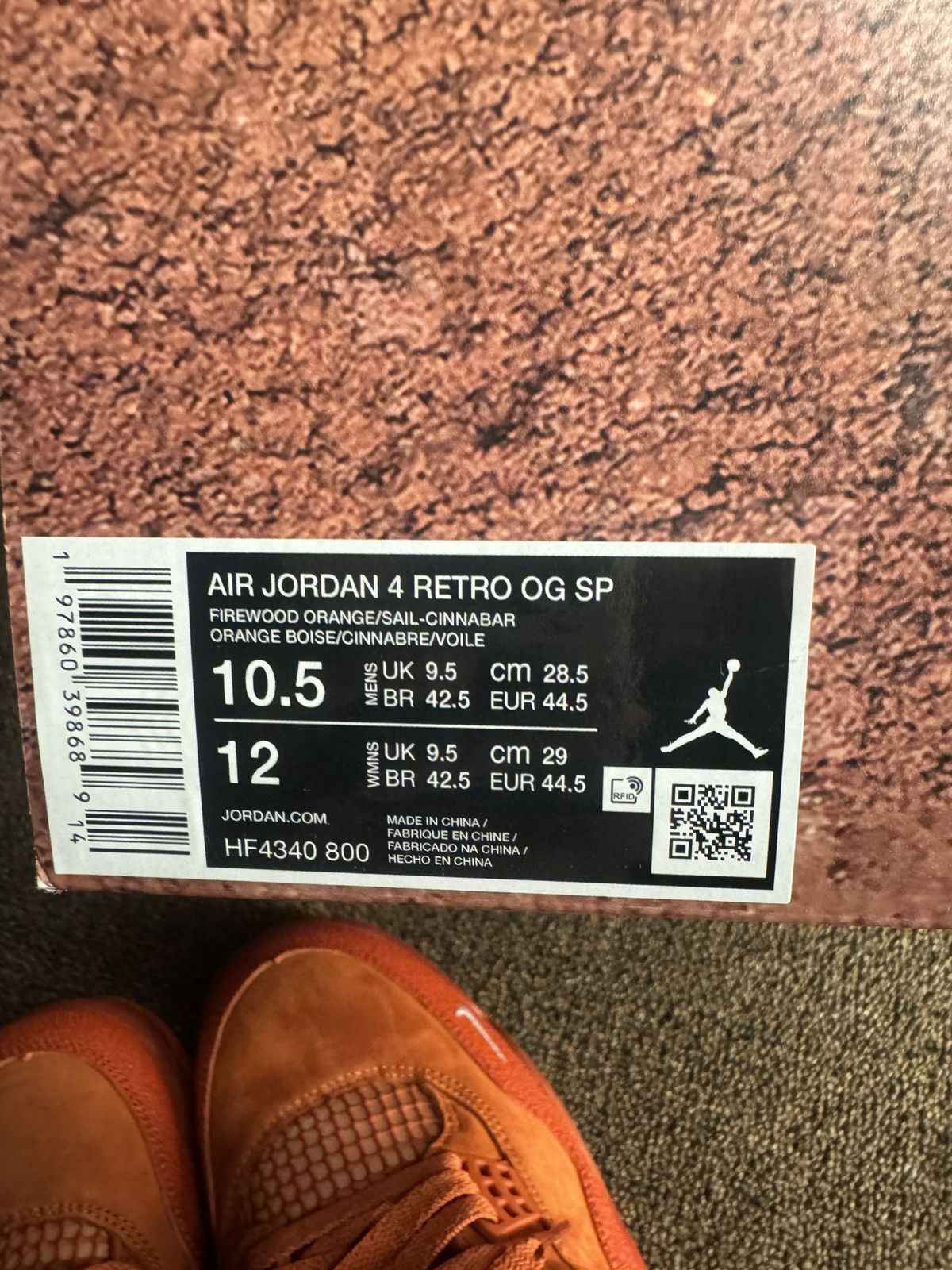 Nike Air Jordan 4 Retro OG SP Nigel Sylvester Brick by Brick Size US 10.5 / EU 43-44 - 7 Thumbnail