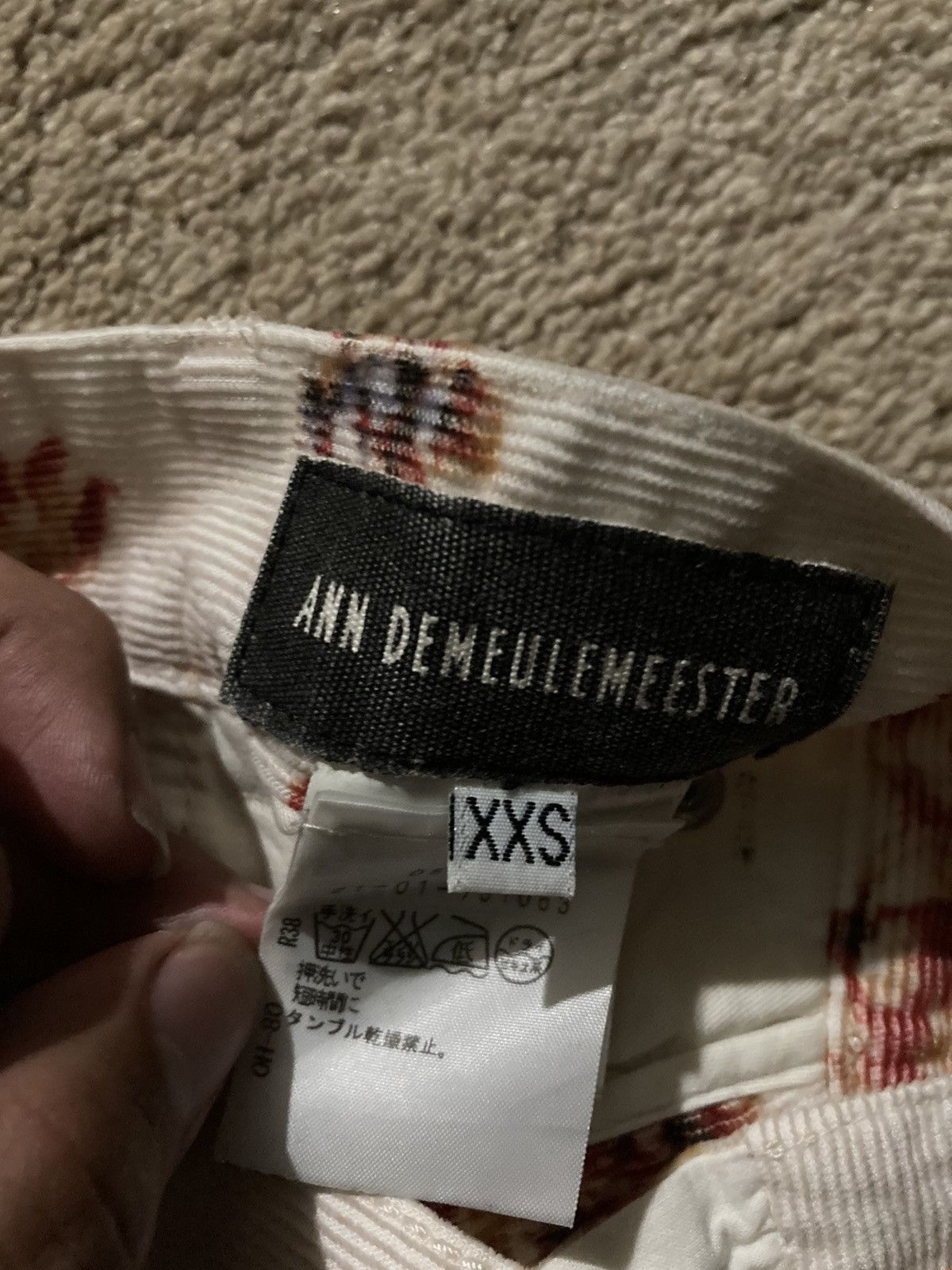 Ann Demeulemeester SS14 Ann Demeulemeester Floral Corduroy Jeans Pants XXS 2014 Size US 30 / EU 46 - 7 Thumbnail