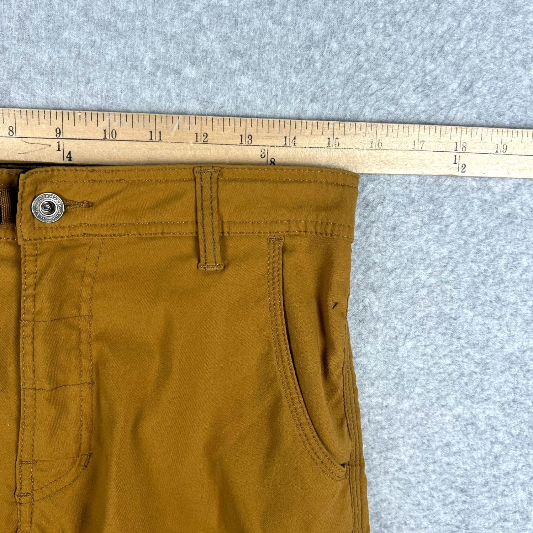 Prana Prana Stretch Zion II Straight Pants Mens Beige 30x30 Hiking Belt Roll Snap Up Size US 40 / EU 56 - 6 Thumbnail