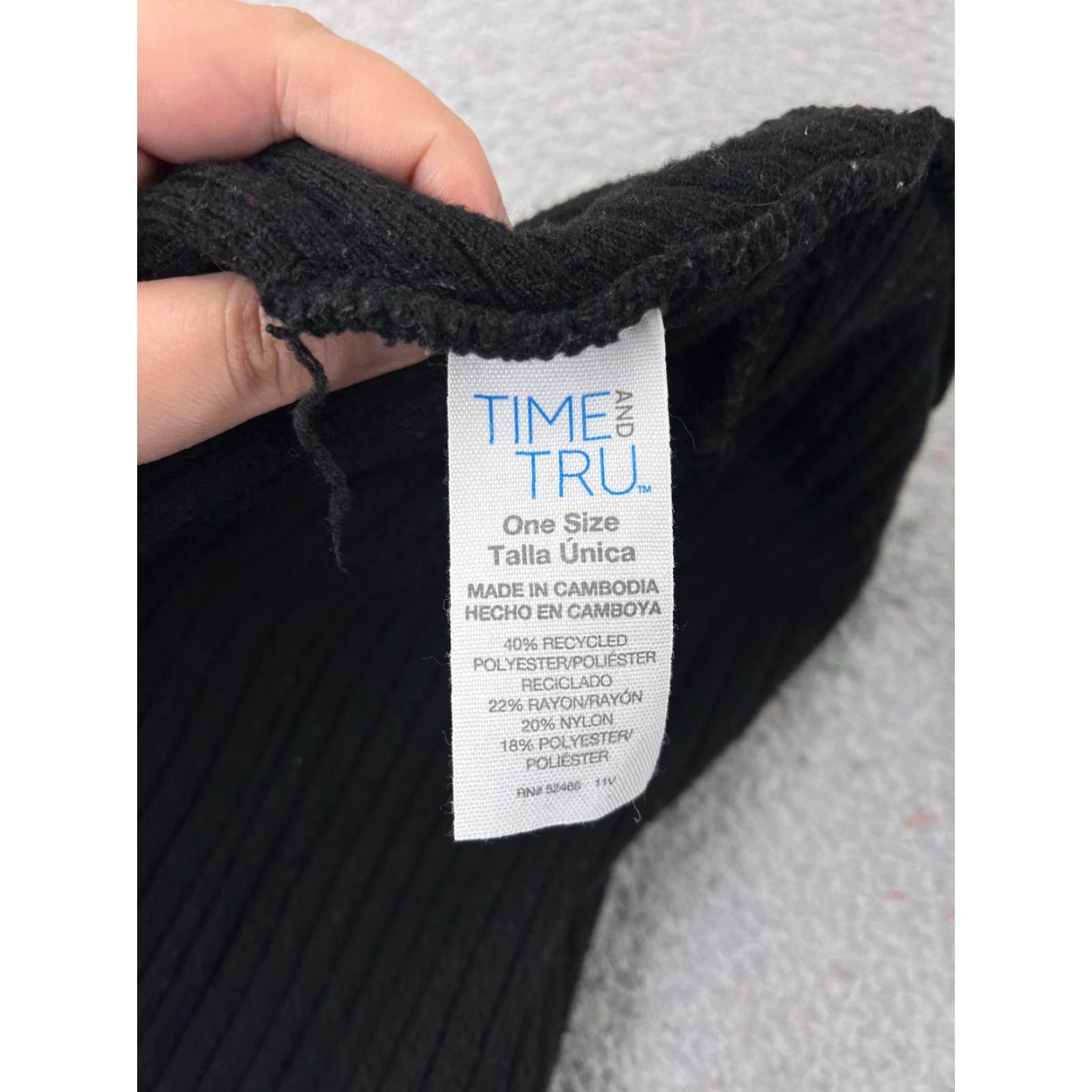 Vintage Time And Tru Beanie Toque Womens One Size Black Ribbed Knit Polyester Blend Ski Size ONE SIZE - 5 Thumbnail