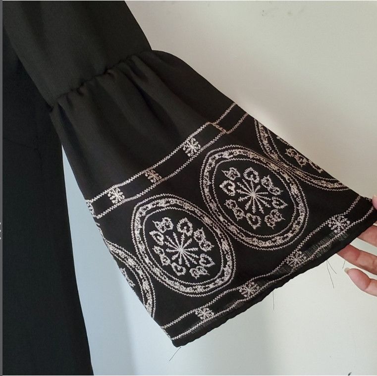 Other A.U.W Size M Dress Tunic Black Sheath Bell Sleeve Boho Manda Size M / US 6-8 / IT 42-44 - 7 Thumbnail