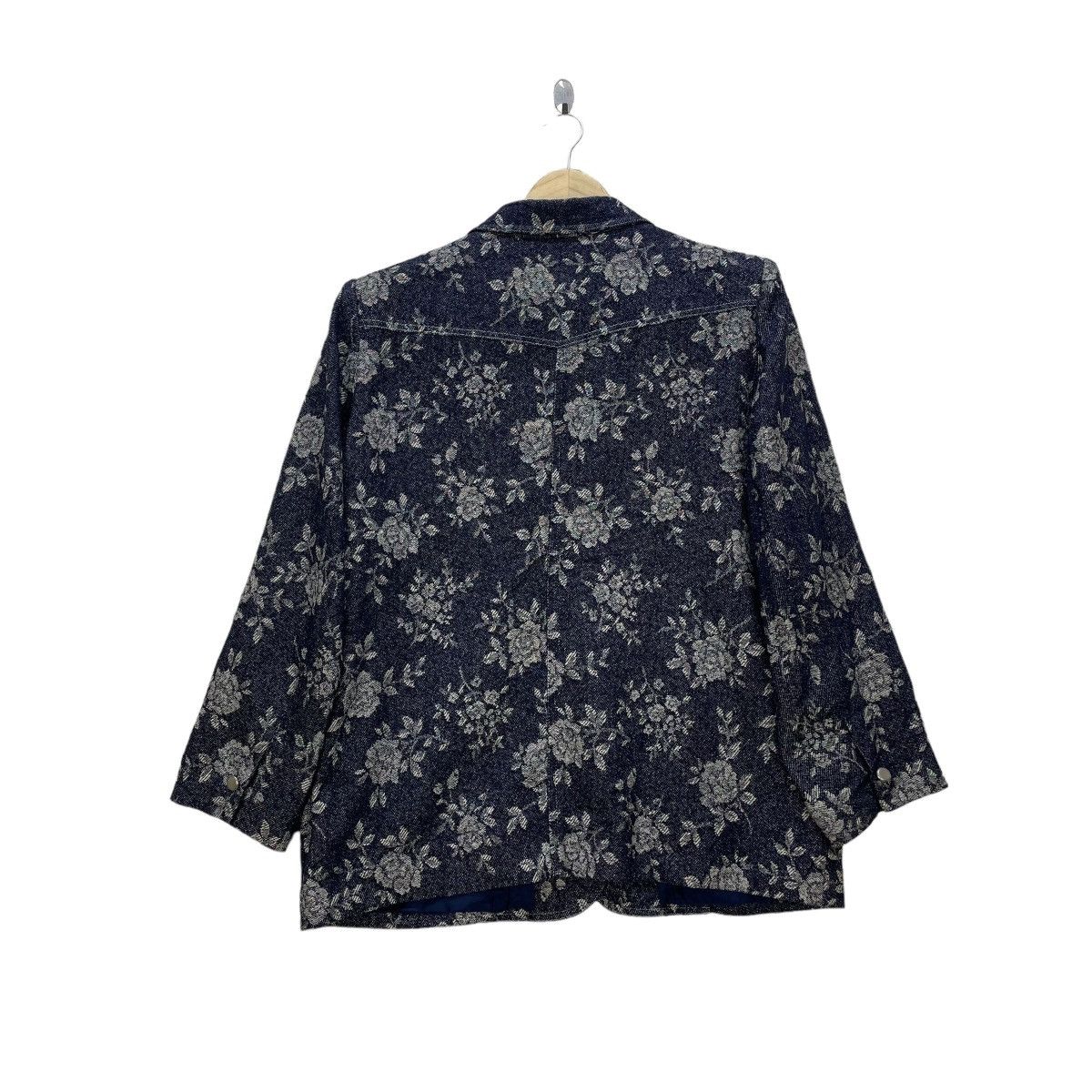Indigo 🗣️Japanese Brand Treize Indigo Full Primt Floral Jacket Size M / US 6-8 / IT 42-44 - 2 Thumbnail
