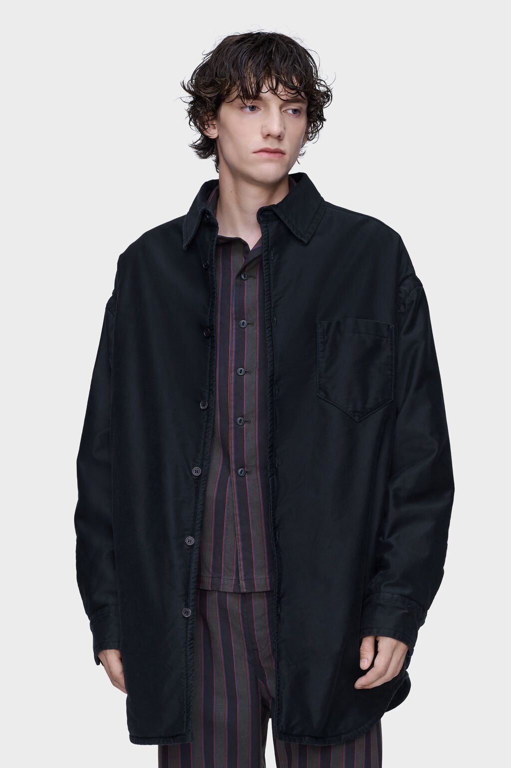 Maison Margiela Maison Margiela Oversized Black Shirt – Size 46 – New w/Tags Size US S / EU 44-46 / 1 - 12 Thumbnail