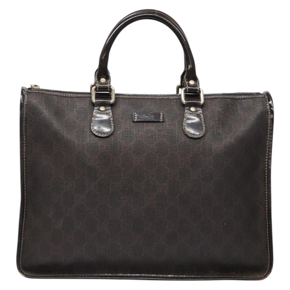 Gucci GUCCI GG Supreme Hand Bag Pvc Leather Gold Dark Brown Size ONE SIZE - 2 Thumbnail